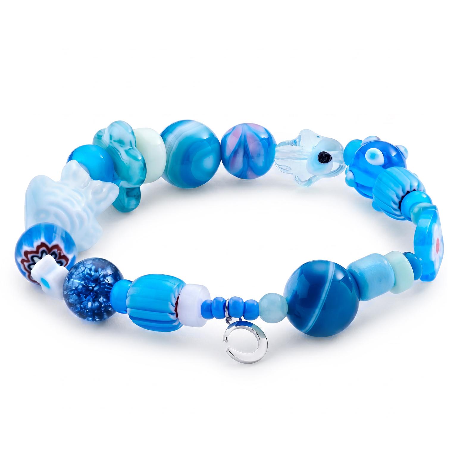 Pearlmania | Ocean Daze 블루 글라스 비즈 팔찌 Pearlmania | Ocean Daze 블루 글라스 비즈 팔찌