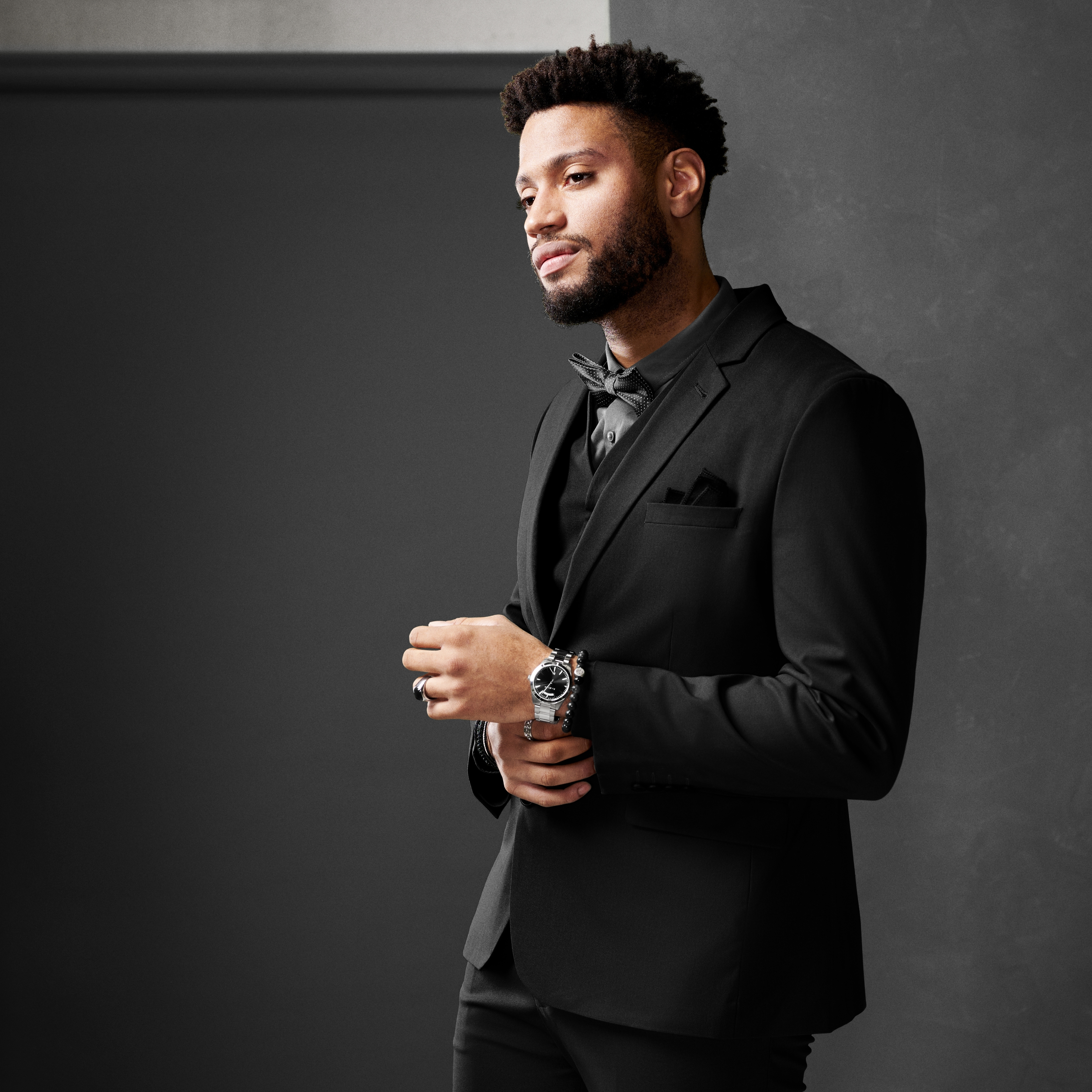 Eric | Zwart en Zilverkleurig Roestvrijstalen Horloge met Dag en Datum - 4