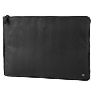 Oxford Black Small Laptop Leather Sleeve