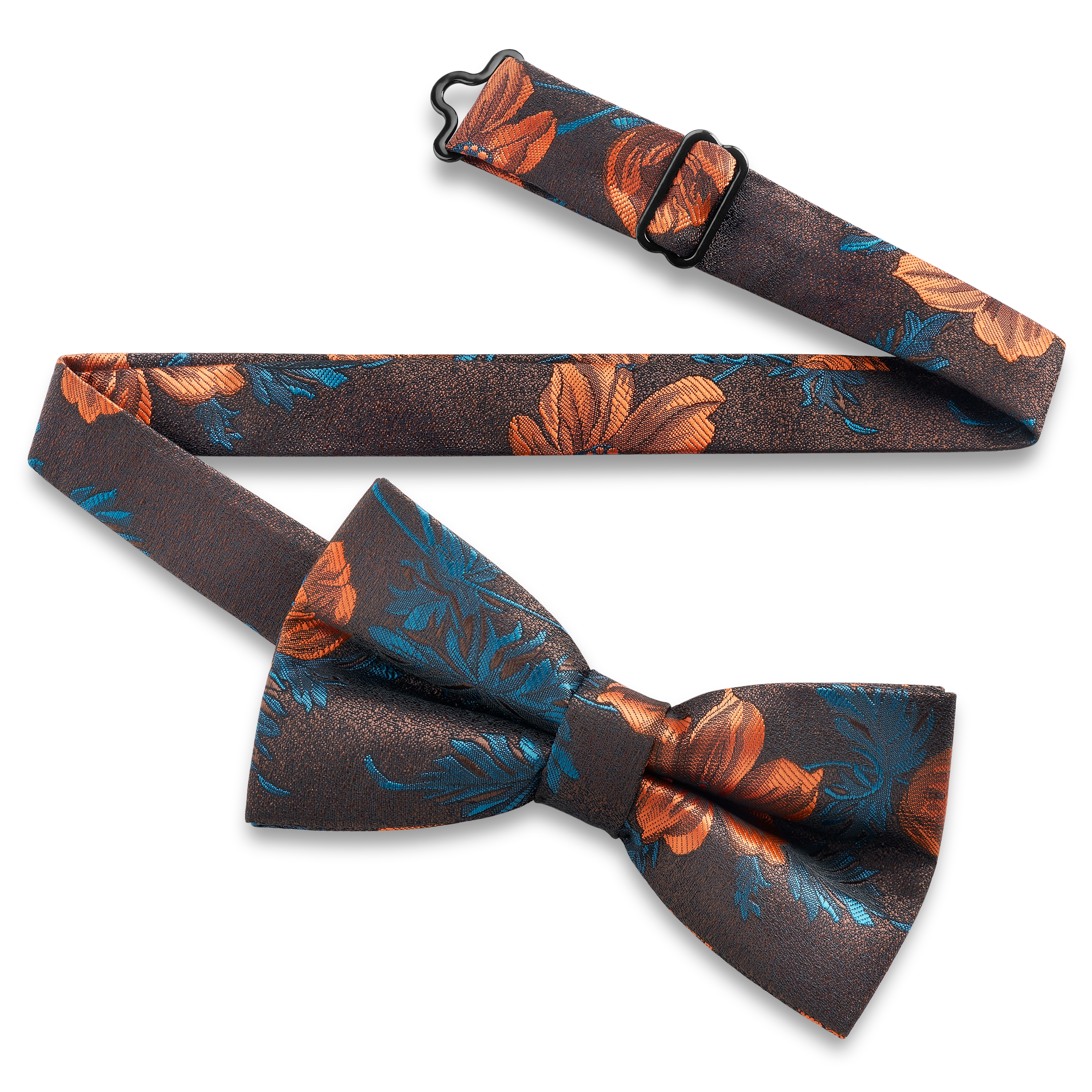 Dianthus | Papillon pre-annodato arancione e turchese con motivo floreale - 2