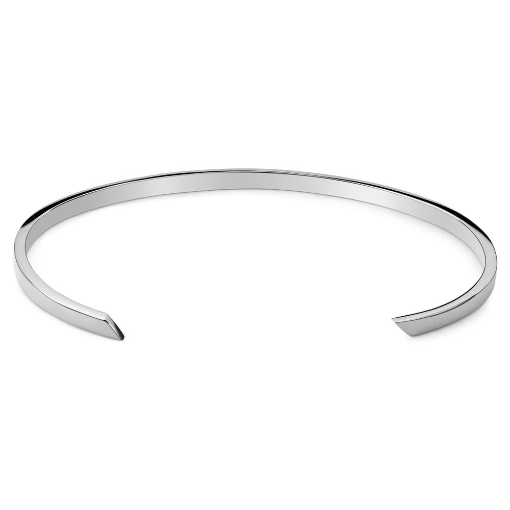 hover: 3 mm Polished Rhodium-Plated Adjustable Sterling Silver Cuff Bracelet hover: 3 mm Polished Rhodium-Plated Adjustable Sterling Silver Cuff Bracelet