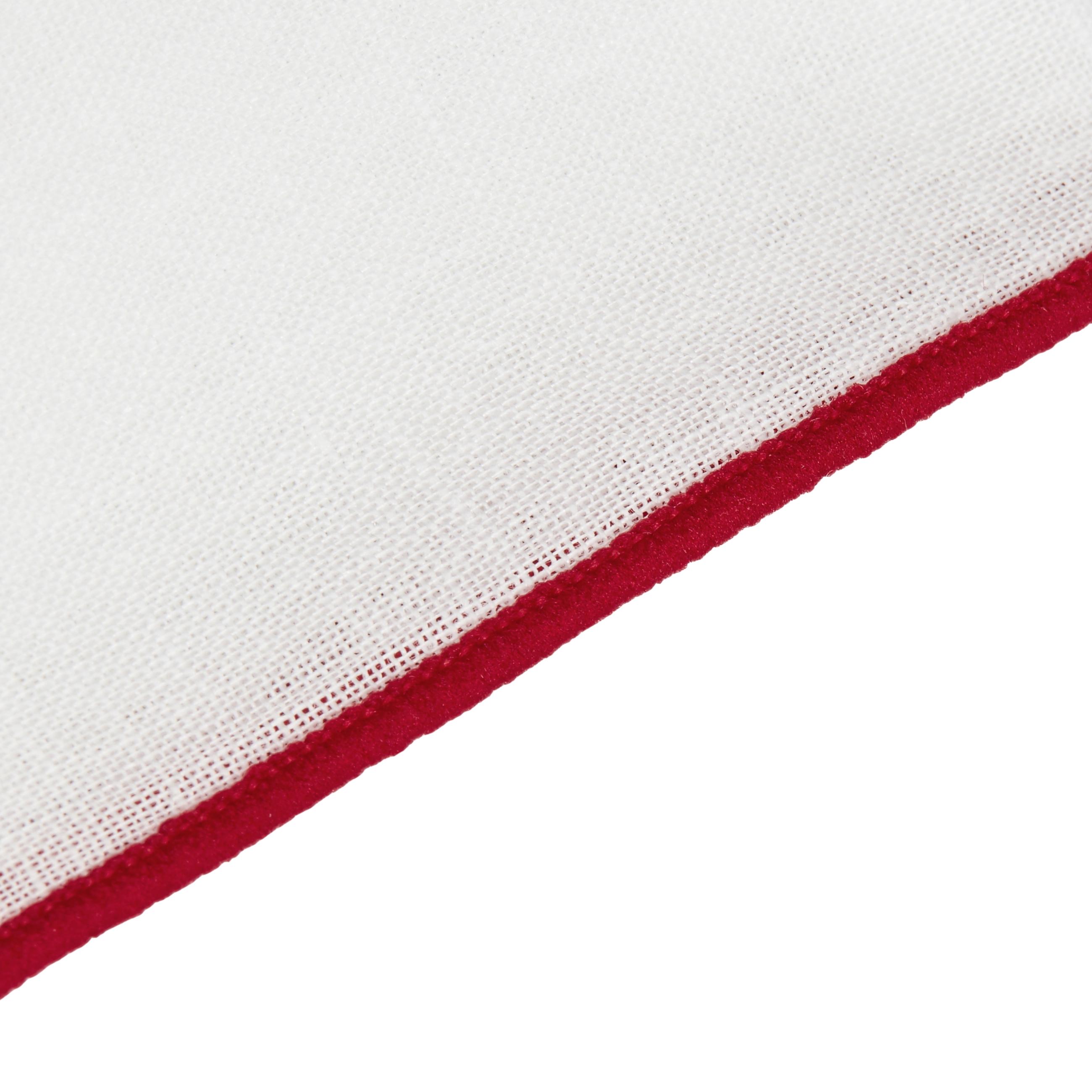 White Pocket Square with Crimson Edges - 2