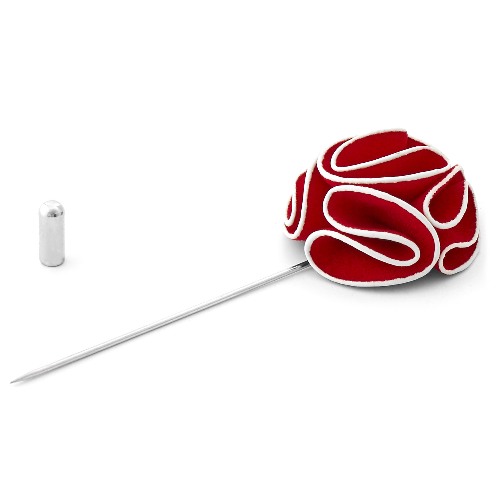 Camellia Red Lapel Flower - 2