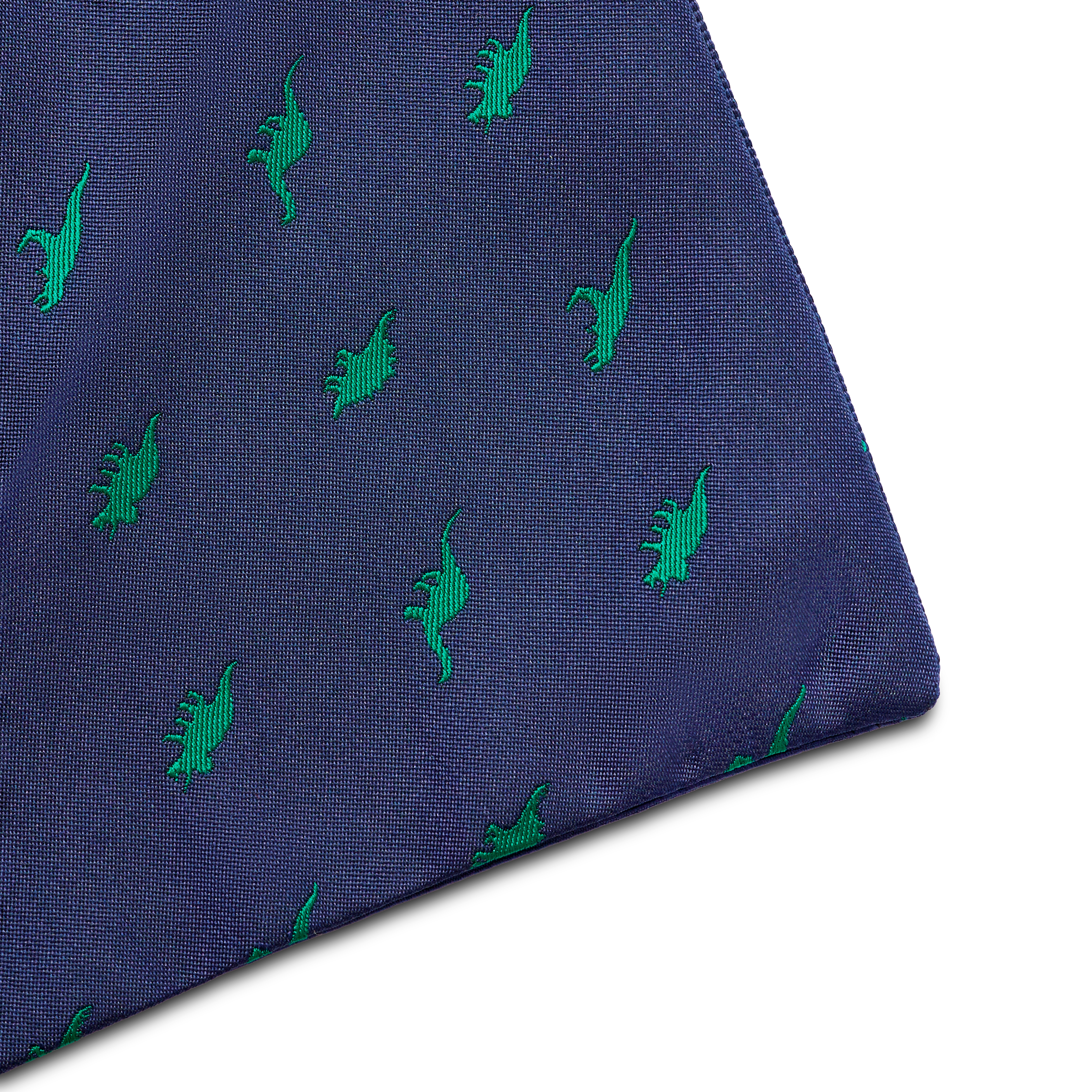 Batistă de buzunar cu două fețe bleumarin cu dinozauri - 3