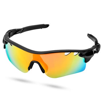 Schwarze Sport-Sonnenbrille mit Wechselgläsern