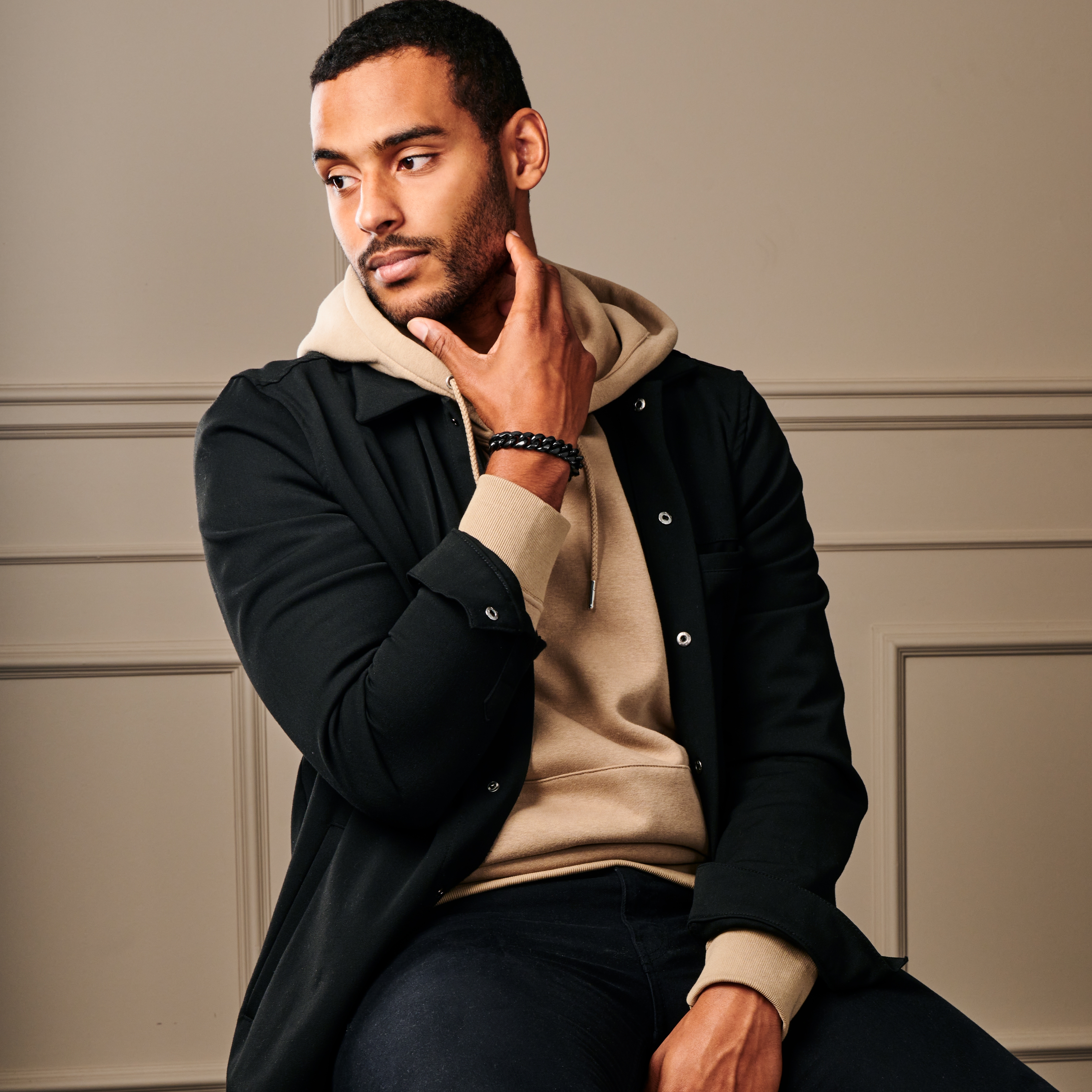 Pulsera de cadena de acero negro - 18 mm - 4