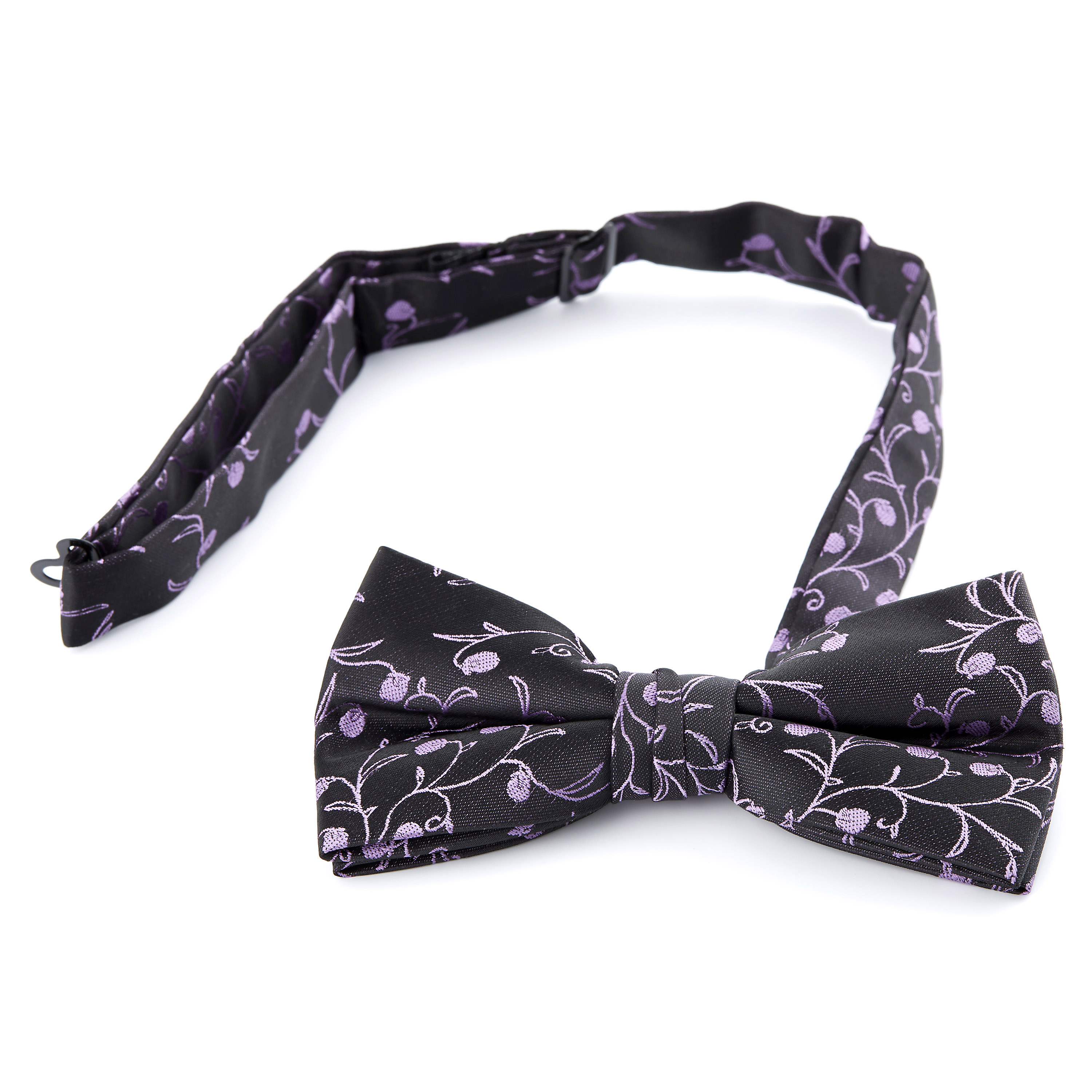 Bourgeois Bruine & Lavendelkleurige Polyester Voorgebonden Vlinderdas - 2