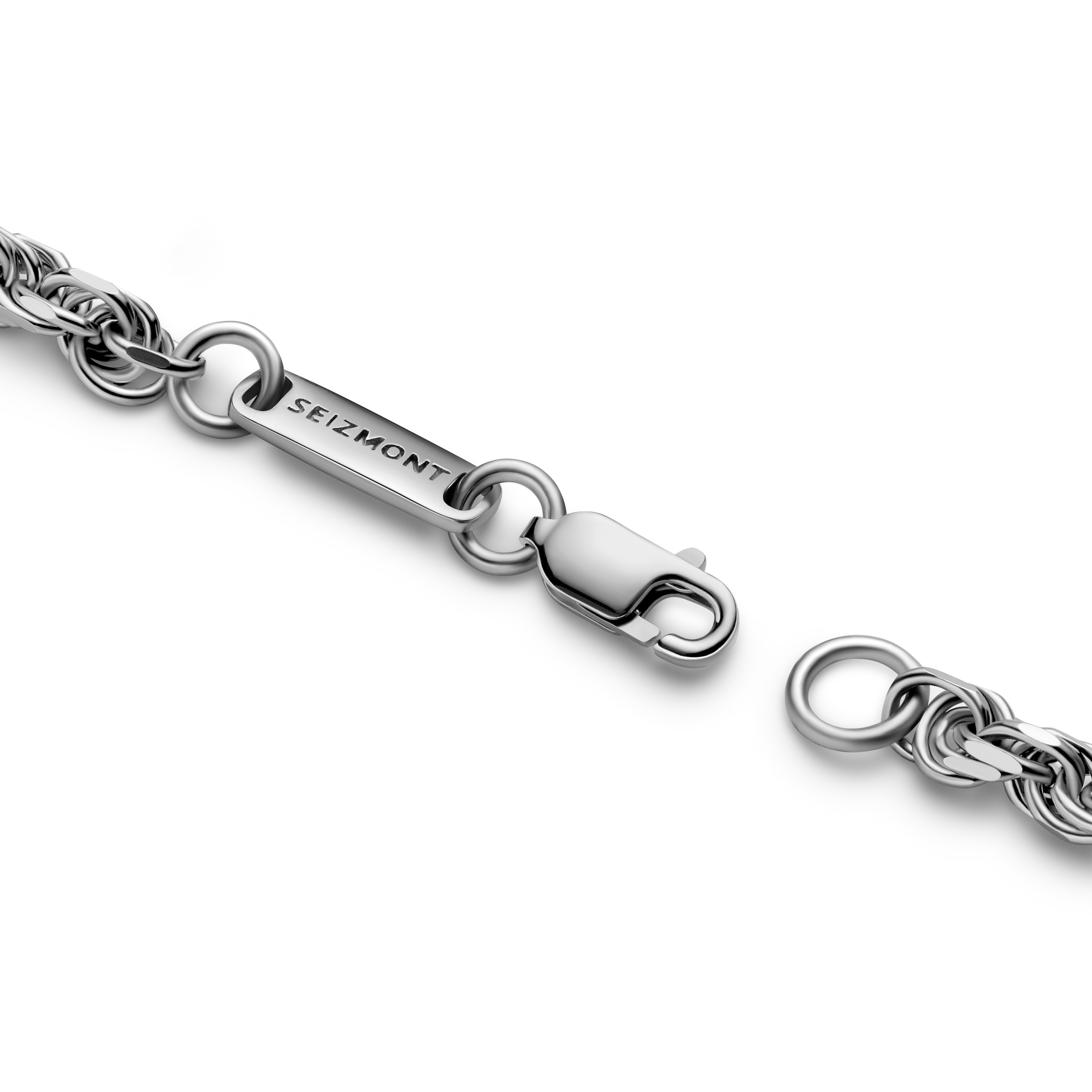 Argentia | 925s | 4mm Rhodium-Plated Sterling Silver Rope Chain Bracelet - 6