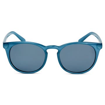 Petrol Blue Round Sunglasses