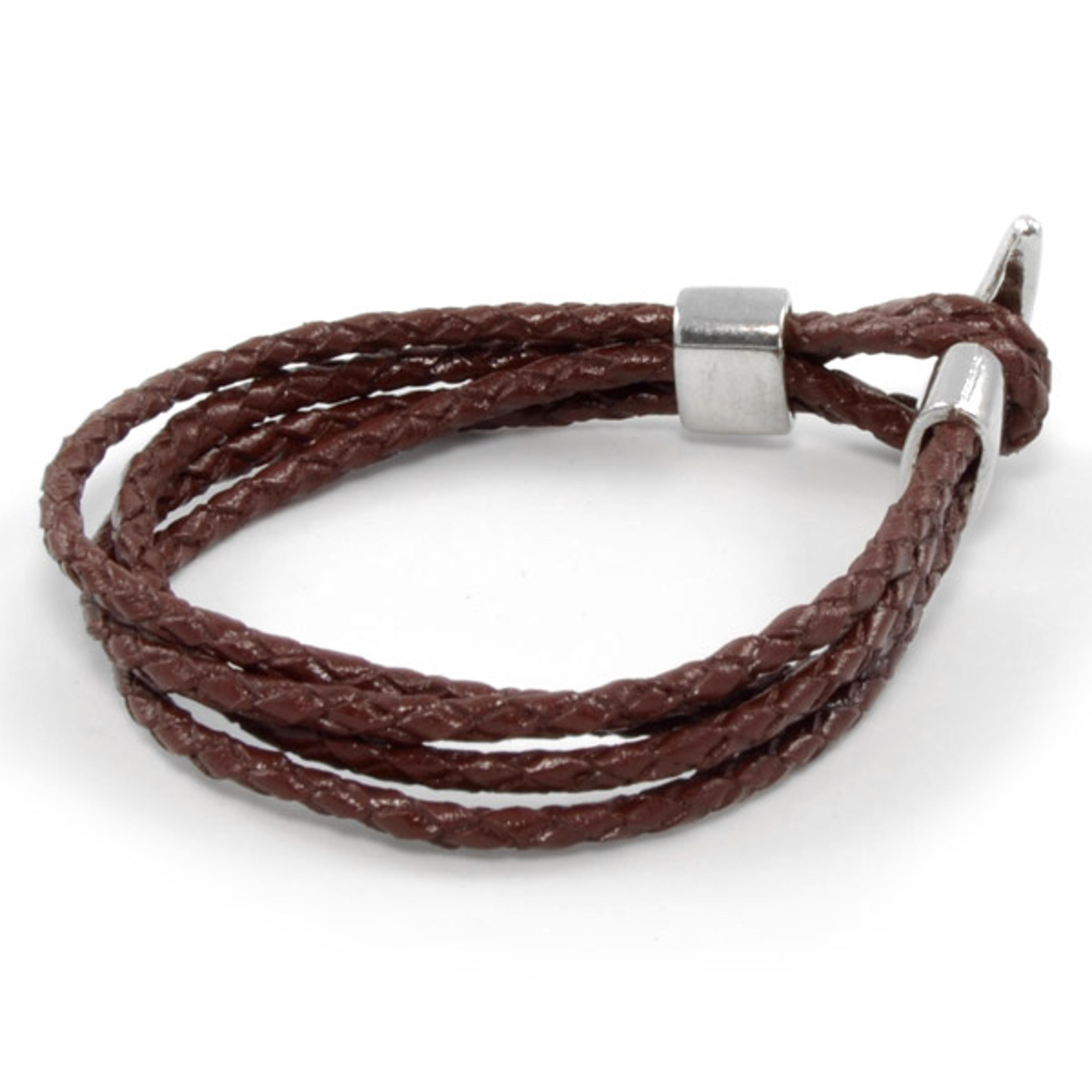 LUCLÉON - Brown Braided Læderarmbånd - 2