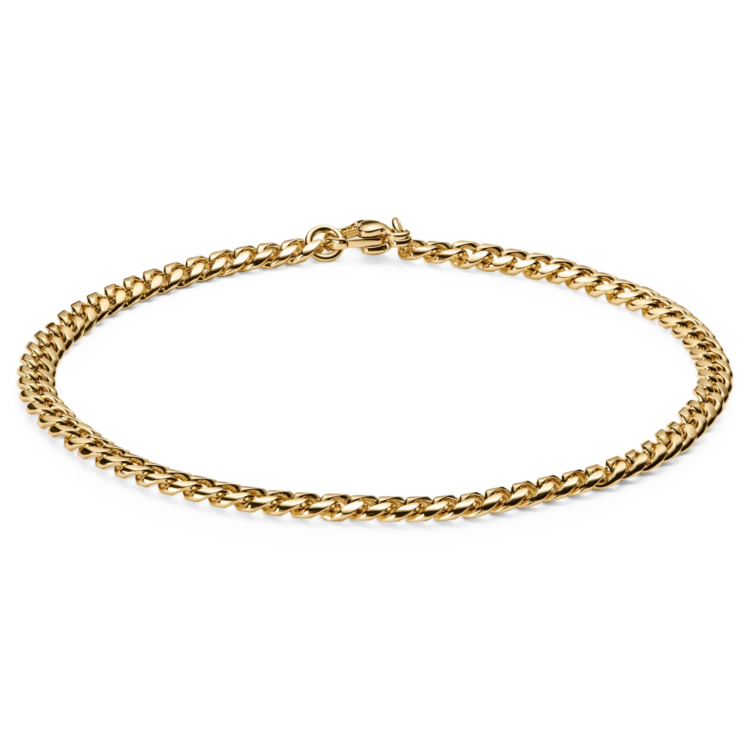 Arany tónusú láncos karkötő - 3 mm Arany tónusú láncos karkötő - 3 mm