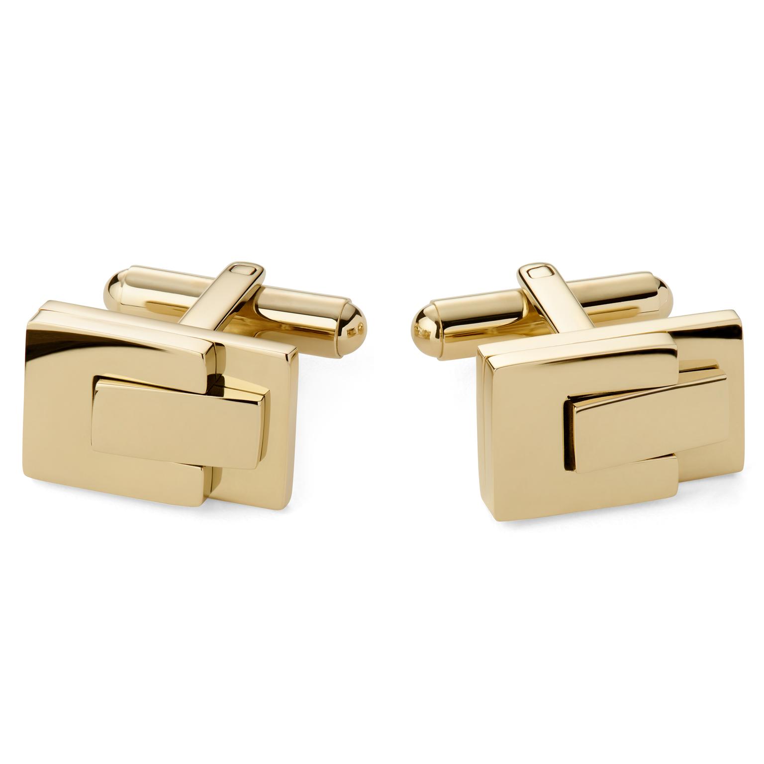Stacked Gold-tone Steel Cufflinks Stacked Gold-tone Steel Cufflinks