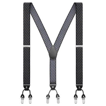 Vexel | Wide Blue & Brown Striped Suspenders Vexel | Wide Blue & Brown Striped Suspenders