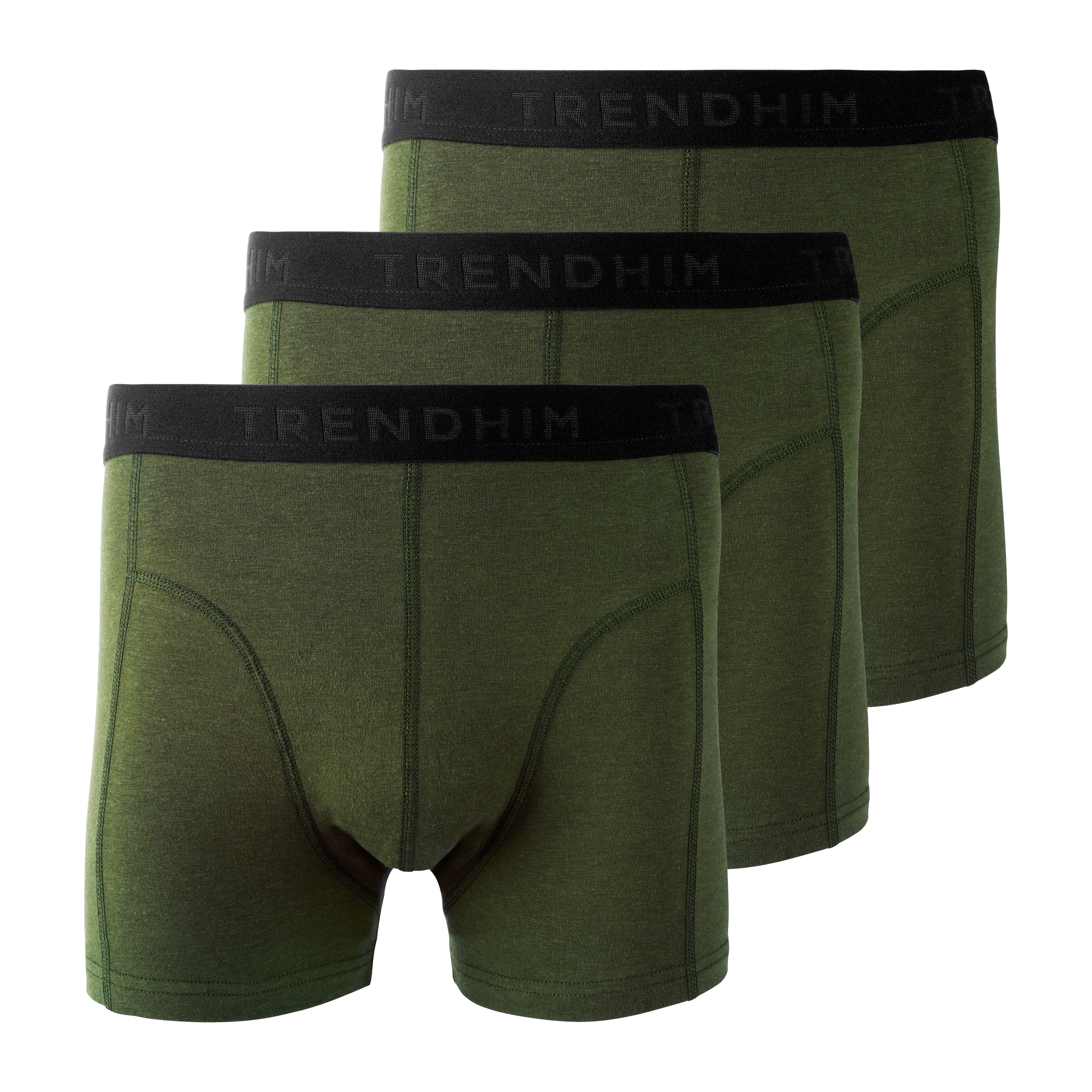 TrueFeel | Lot de 3 boxers vert olive en coton 