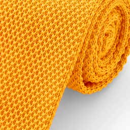 Yellow Knitted Tie - 2 - gallery