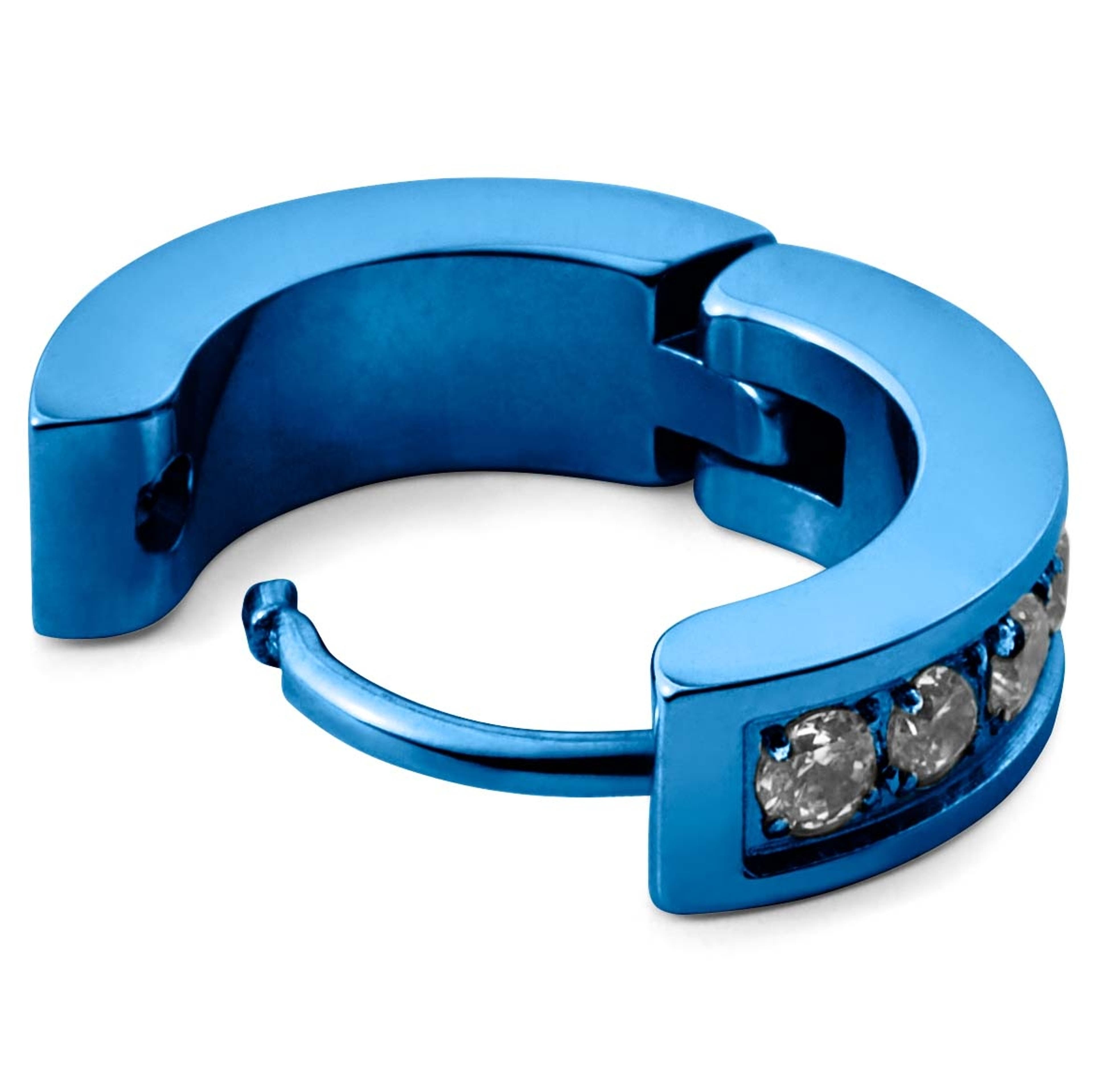 Floyd Blue Zirconia Hoop Earring In Stock Lucleon