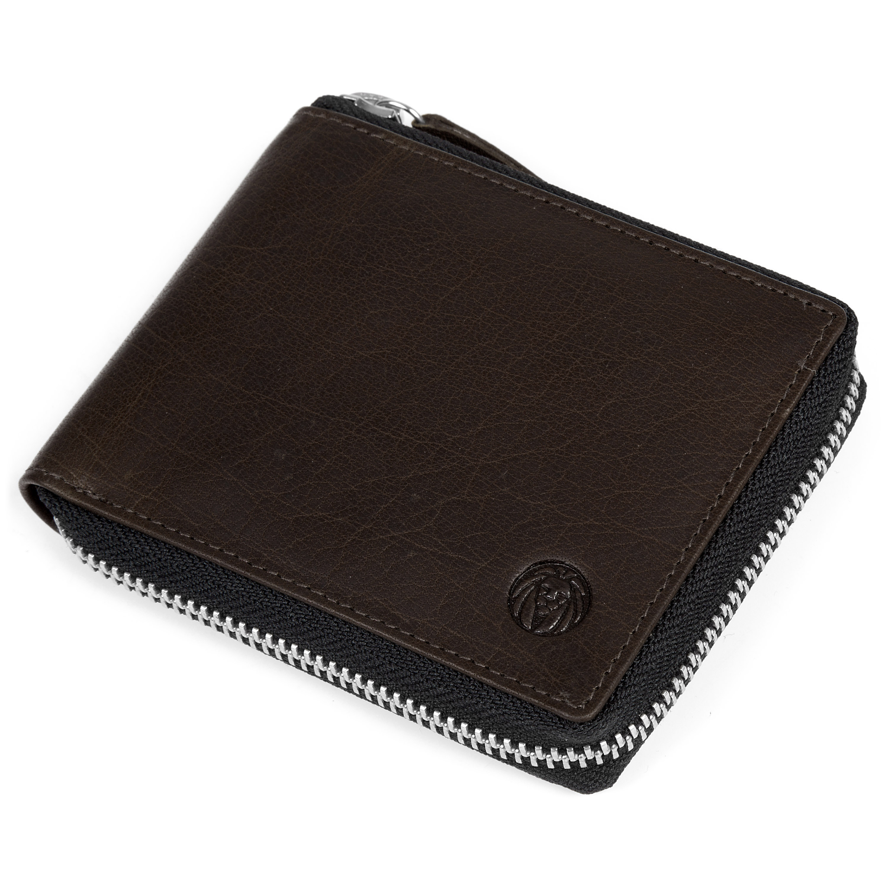 Mala Hudson Collection 667_66 - Porta carte di credito in pelle, con blocco RFID, nero/blu, Taglia unica, Moderno