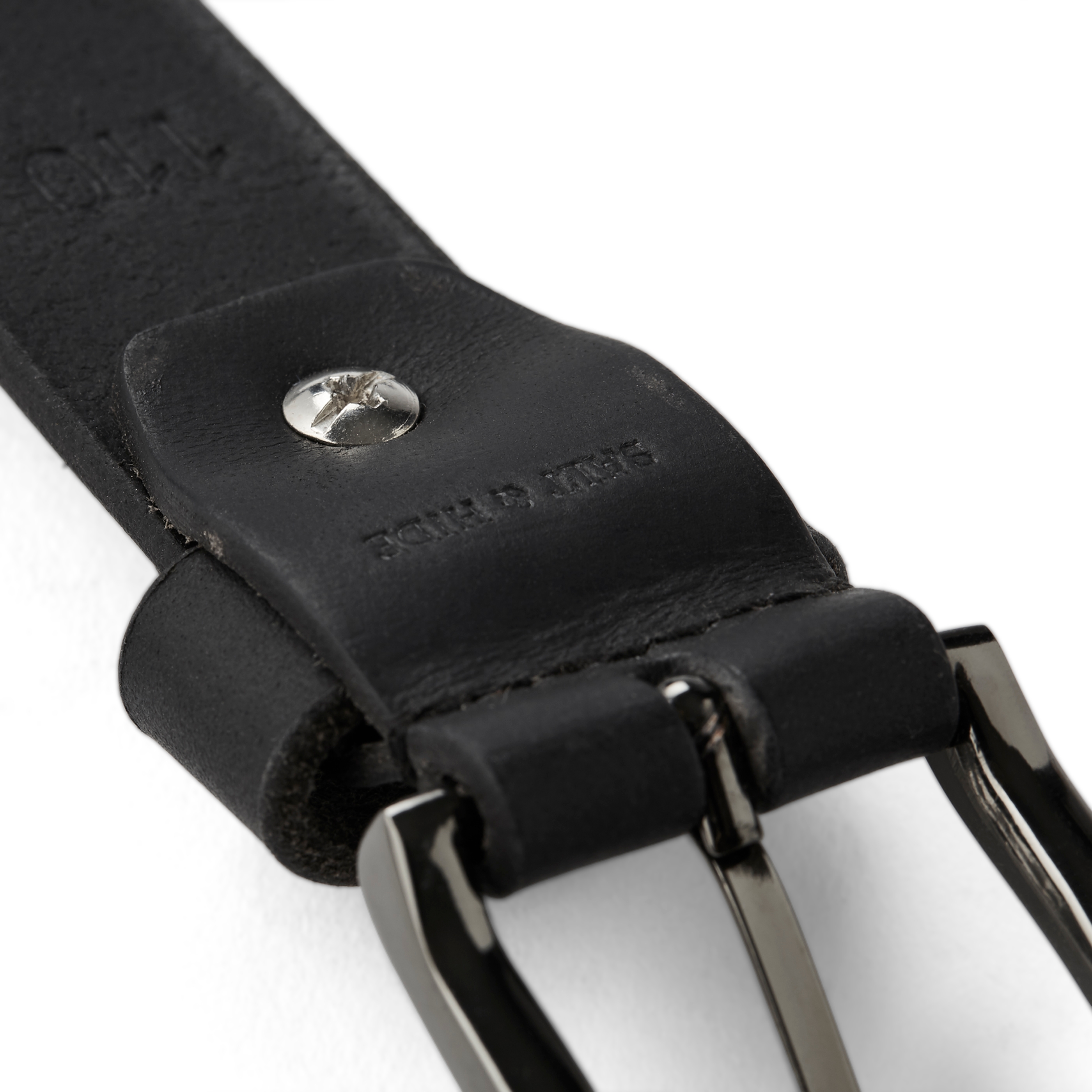Czarny skórzany pasek Sasha - 4