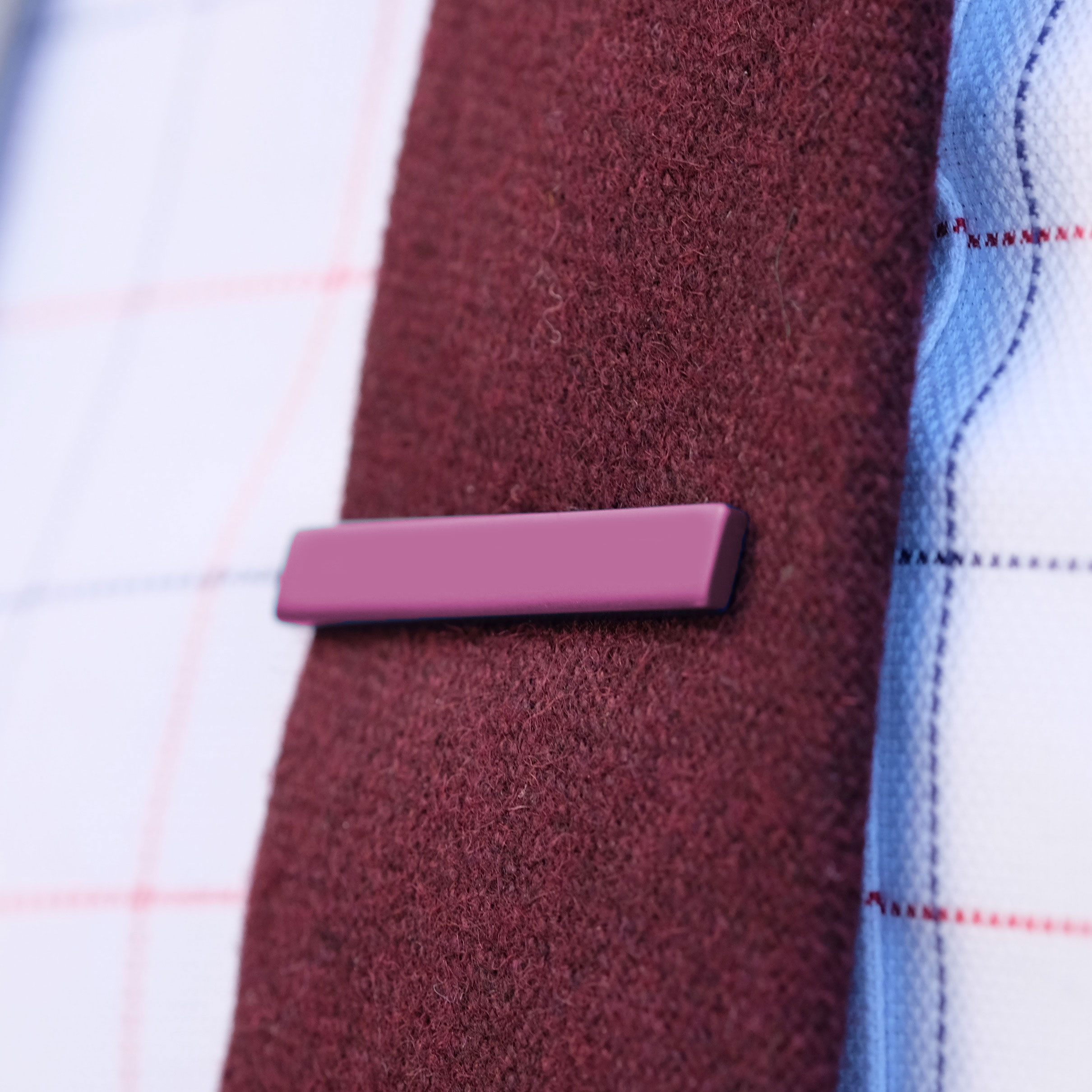 Purple Square Short Tie Clip - 4