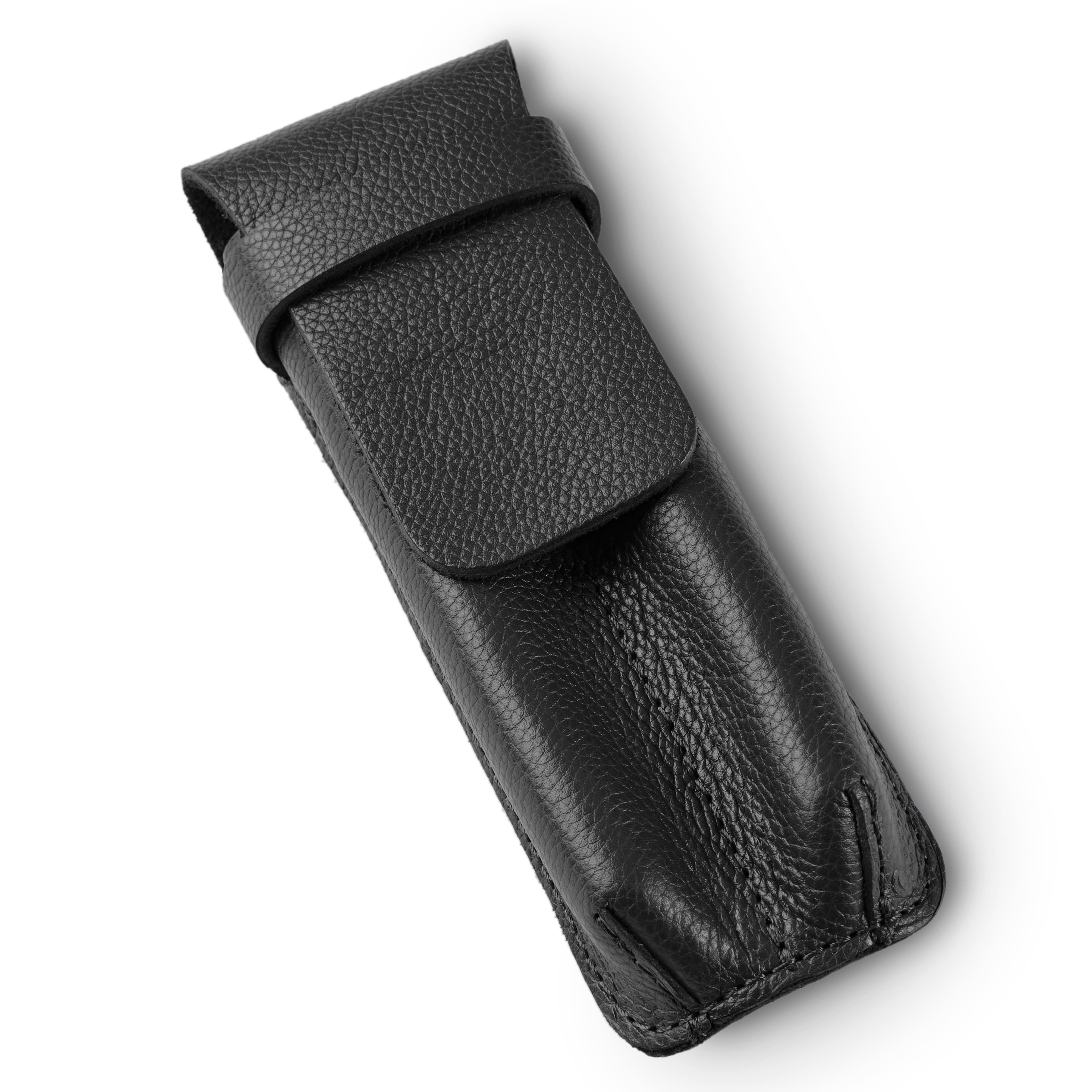Pen Case | Black Leather | Large
