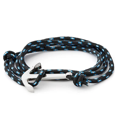 Svart og Sølvfarget Ankerarmbånd Svart og Sølvfarget Ankerarmbånd