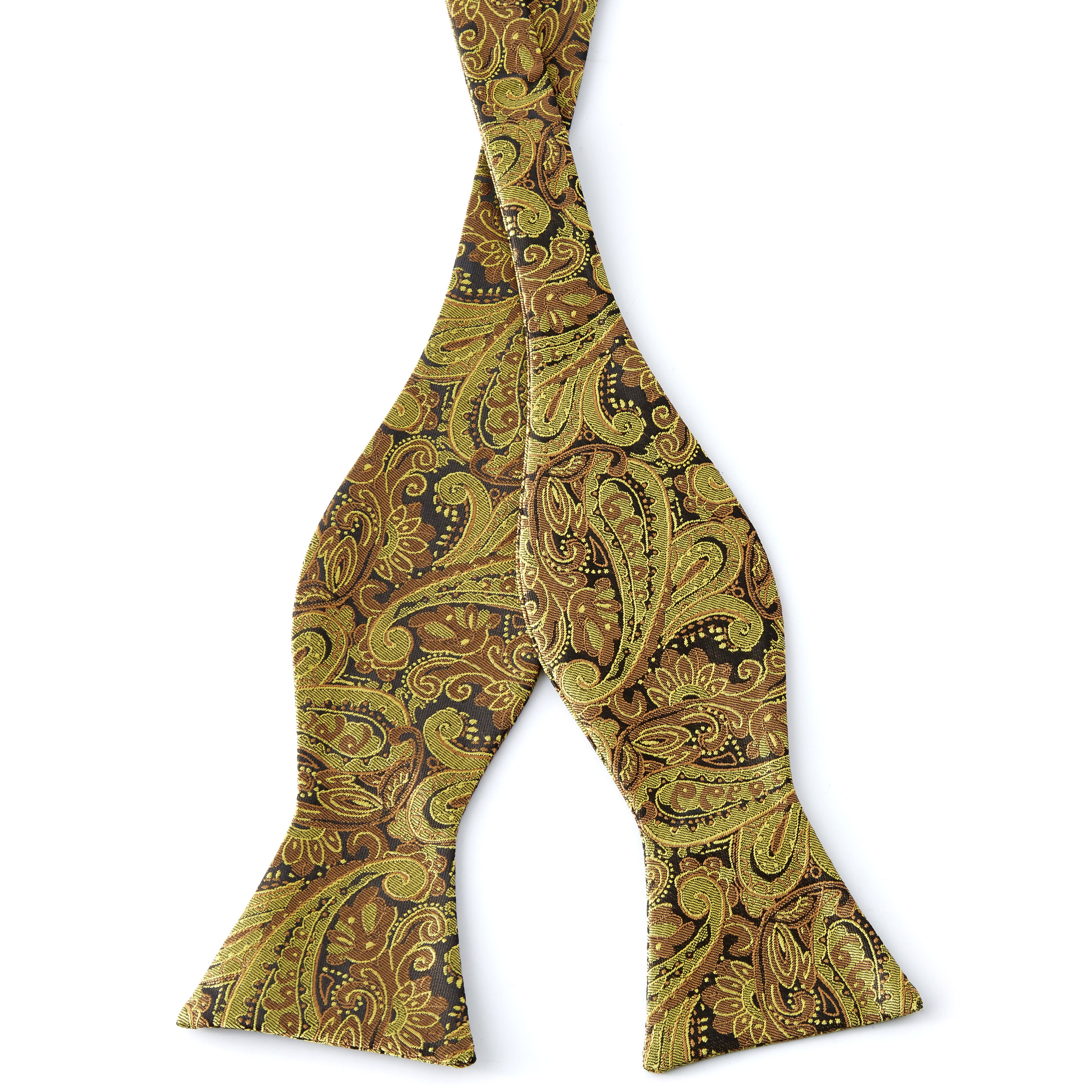 Bronze & Sea Green Forest Paisley Self-Tie Bow Tie