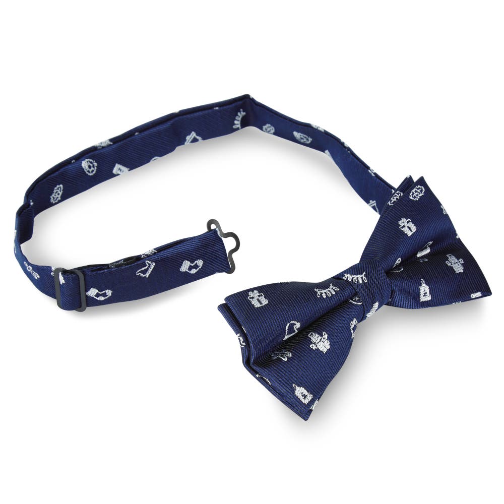 hover: Navy Christmas Pre-Tied Bow Tie hover: Navy Christmas Pre-Tied Bow Tie