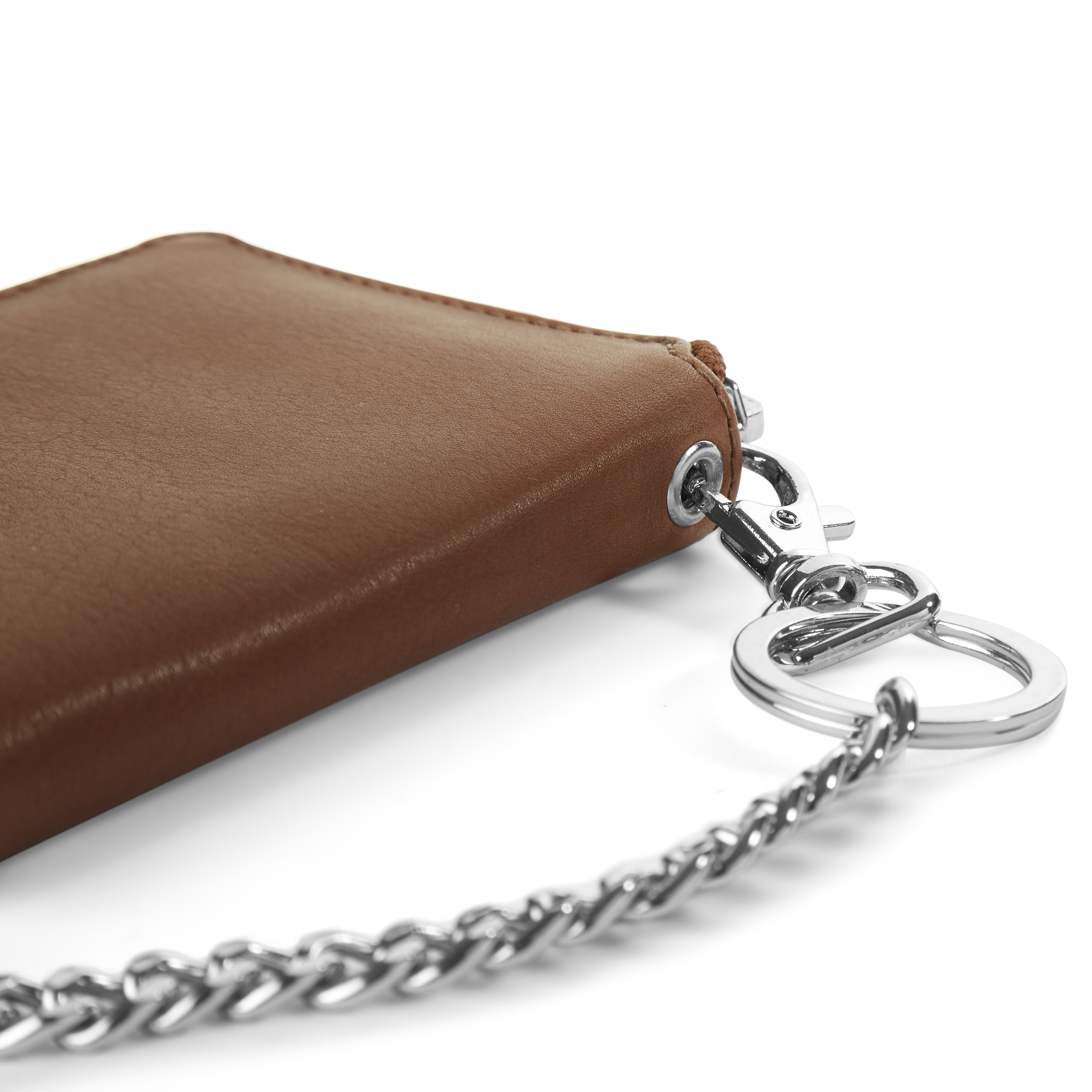 Cartera de cuero canela RFID Larson  - 10