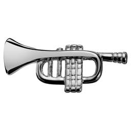 Echus | Silver-Tone Trumpet Lapel Pin