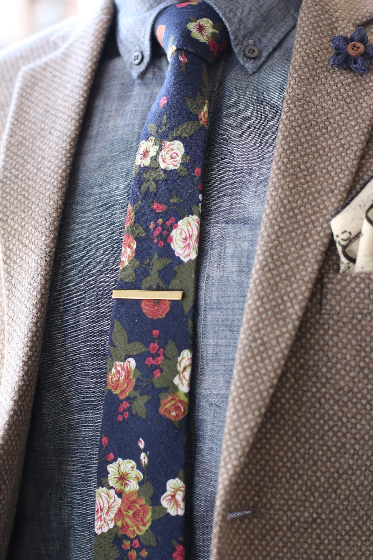 Corbata azul floral | ¡En stock! | Tailor Toki