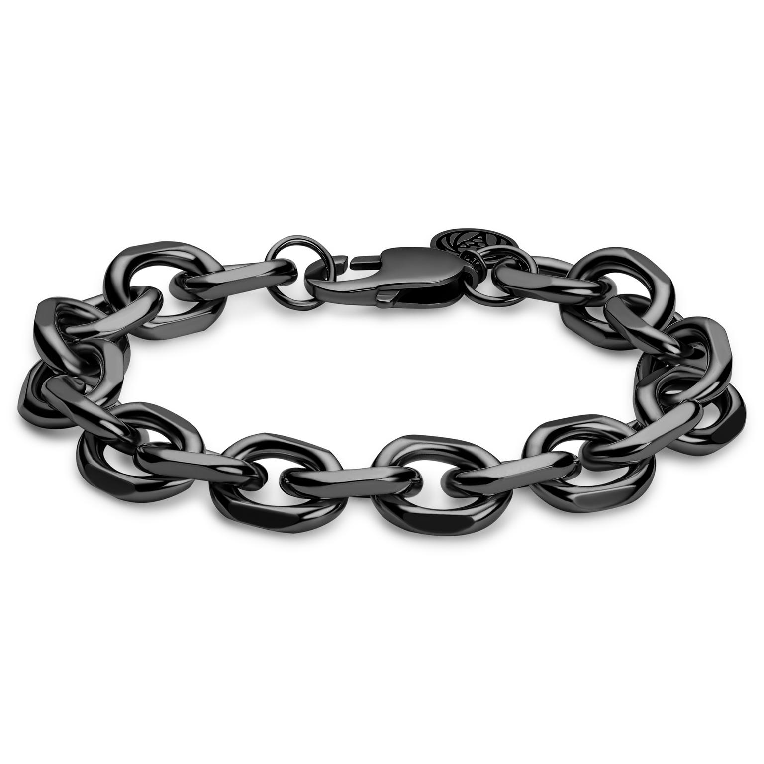 „Essentials“ | 12 mm ginklų juodumo kabelinės grandinėlės apyrankė „Essentials“ | 12 mm ginklų juodumo kabelinės grandinėlės apyrankė