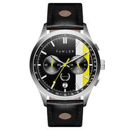 Monterey  | White & Yellow Racing Chronograph Leather Watch
