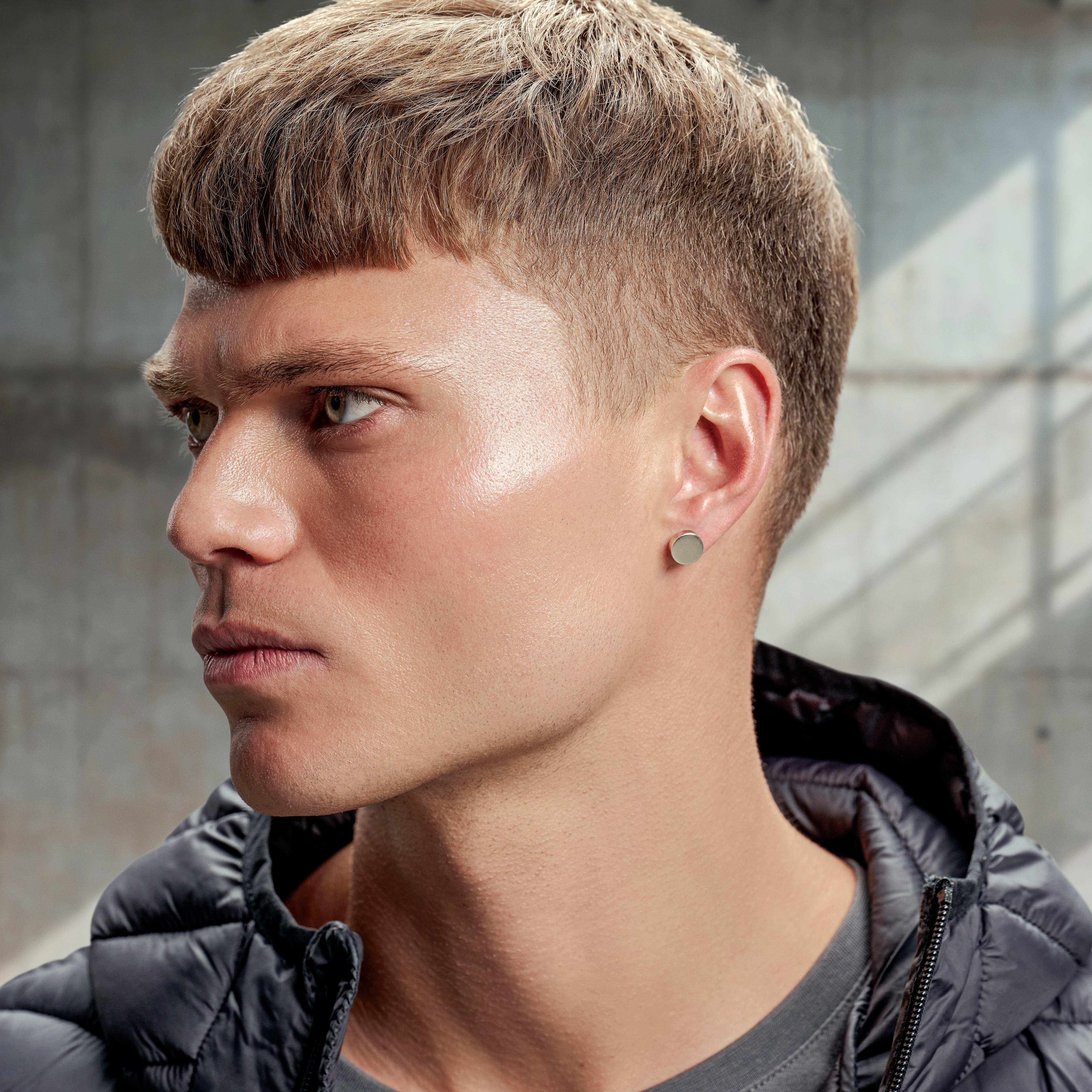 Argentia | 925s | Faux écarteur clou d'oreille plat en argent sterling plaqué rhodium de 10 mm - 5