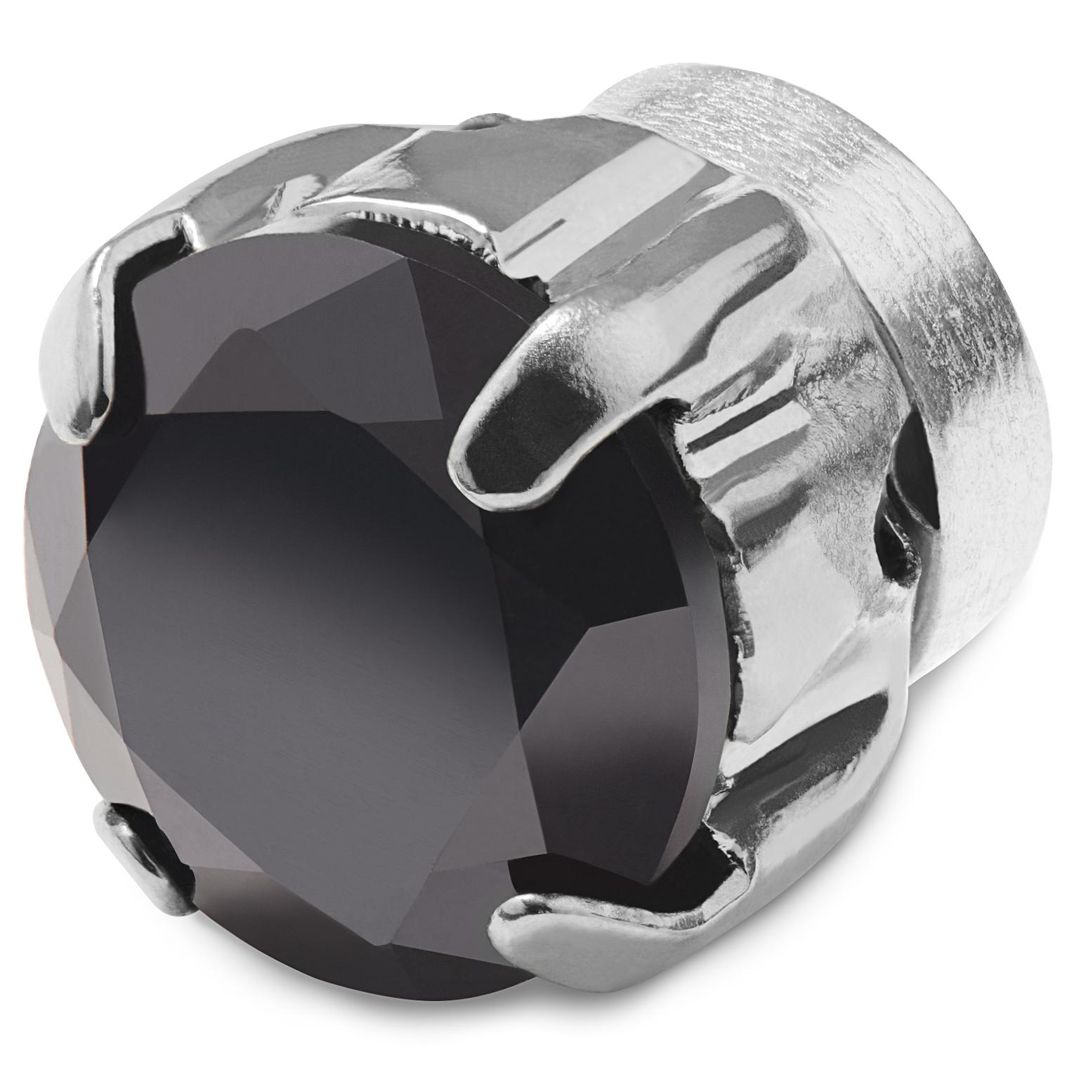 Kolczyk magnetyczny z czarnym okrągłym kryształem Kolczyk magnetyczny z czarnym okrągłym kryształem