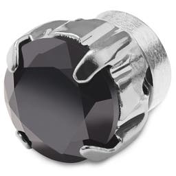 Musta pyöreä kristalli magneettikorvakoru