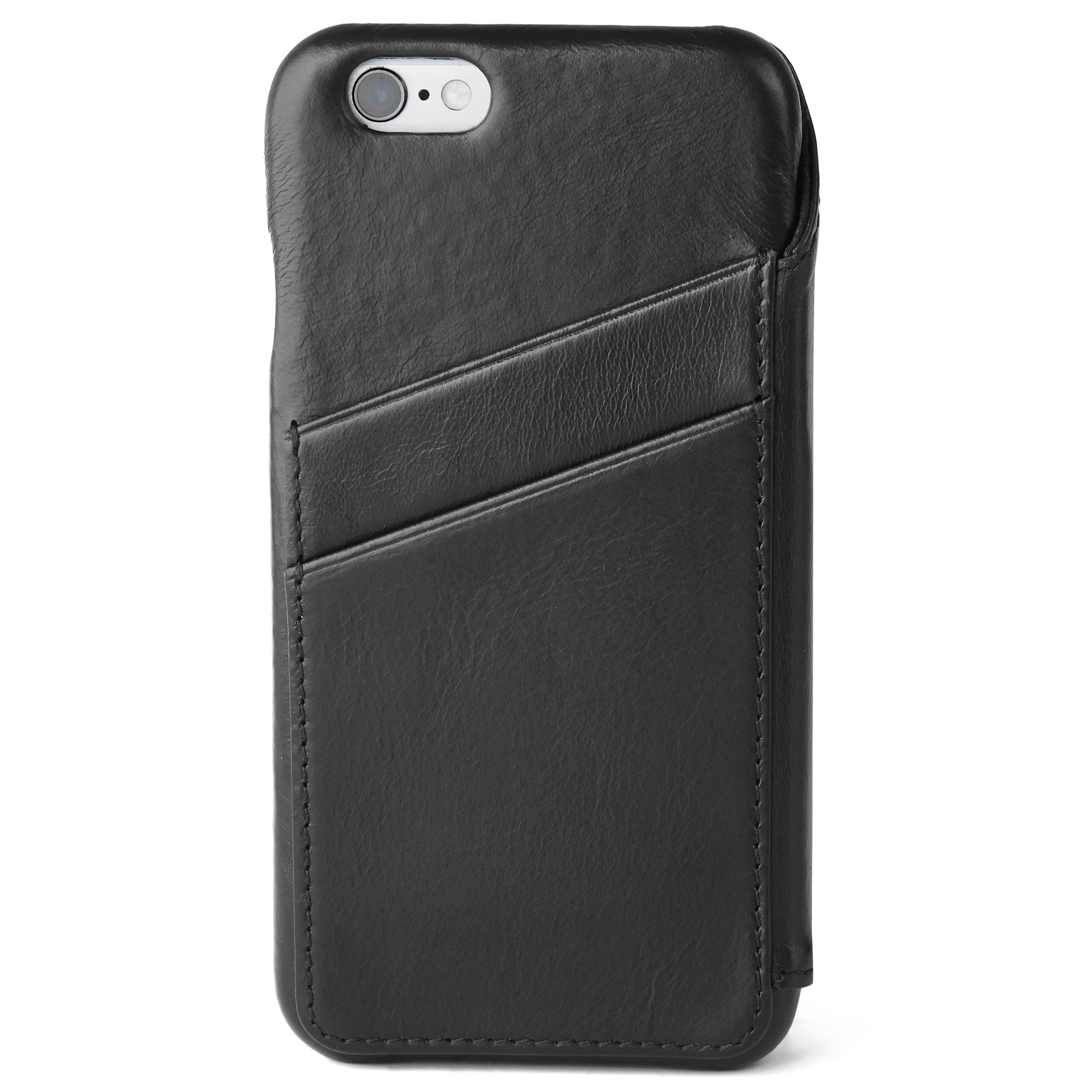 iPhone 6 Black Leather Flip Case - 1