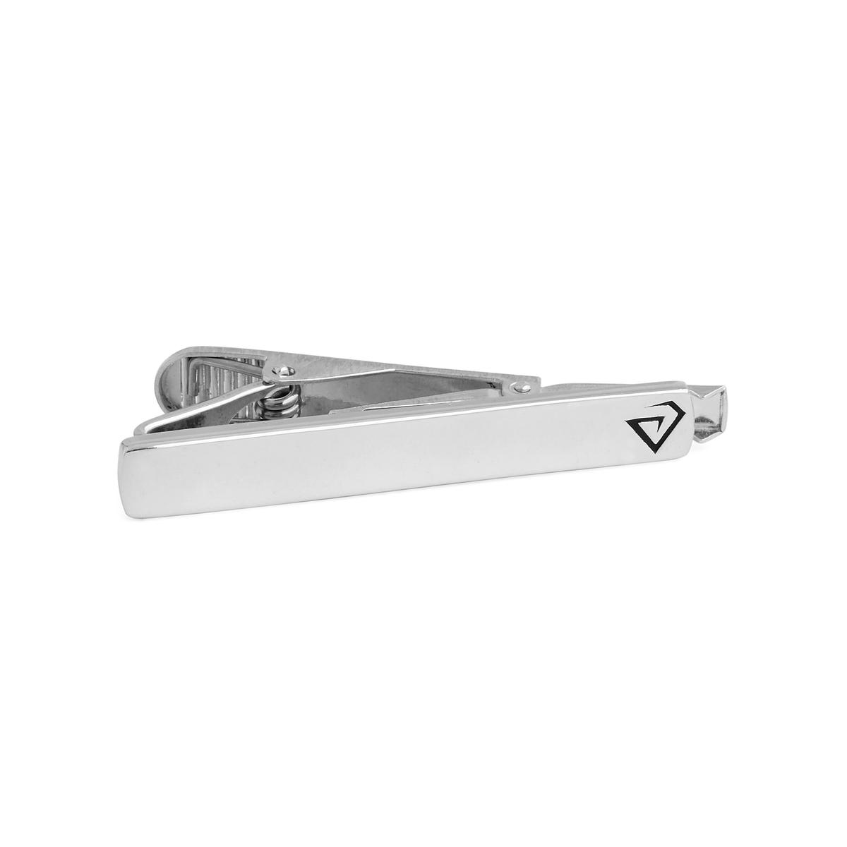 Fermacravatta corto in argento 925 con pietra nera | Disponibile Fermacravatta corto in argento 925 con pietra nera | Disponibile