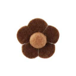 Broche de solapa con flor marrón y tostado