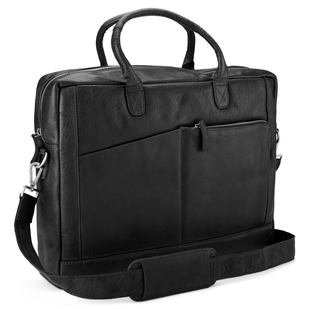 hover: Montreal Klassieke Zwarte Lederen Laptoptas hover: Montreal Klassieke Zwarte Lederen Laptoptas