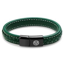 Green leather bracelets