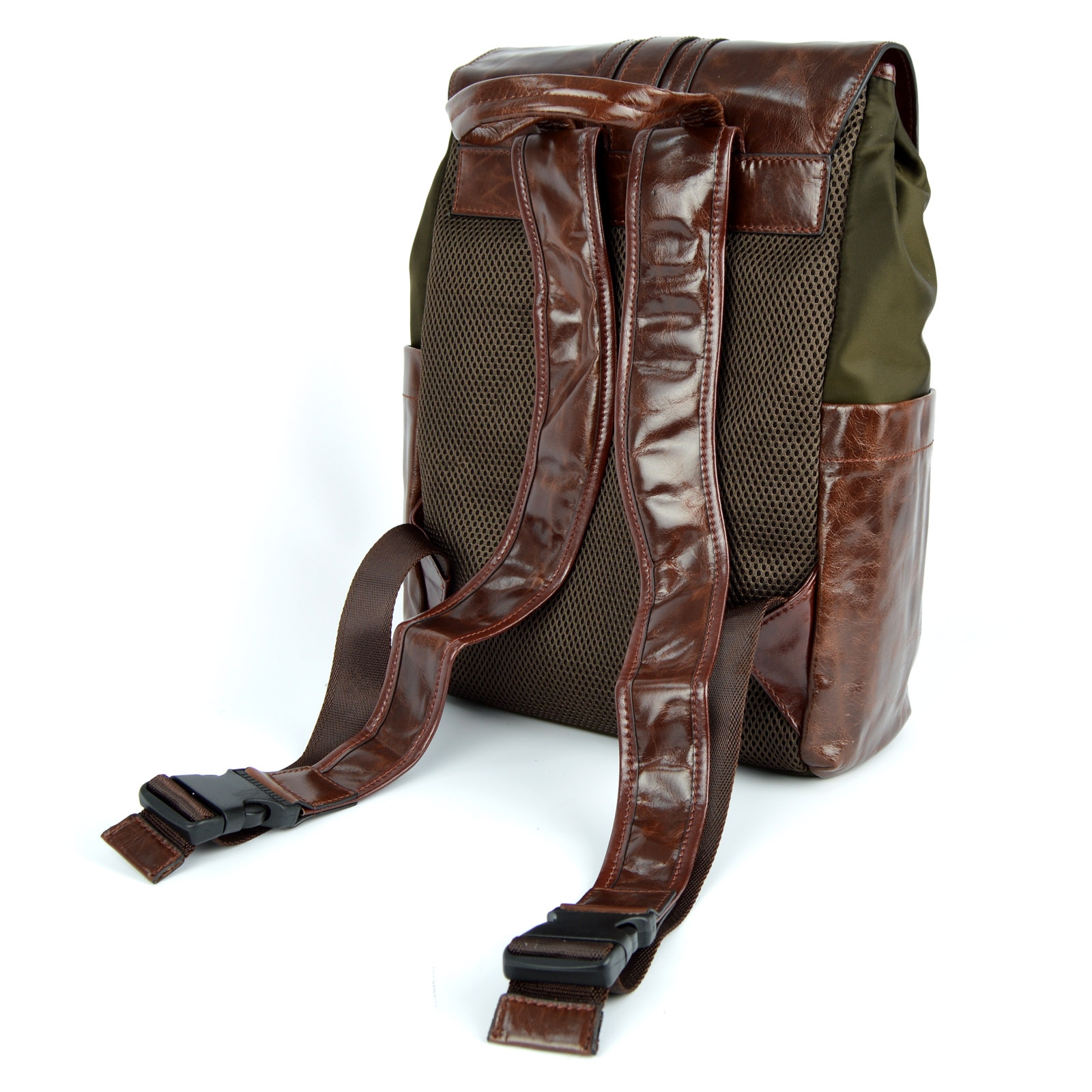 Brun Nylon/Lær Ryggsekk - 2