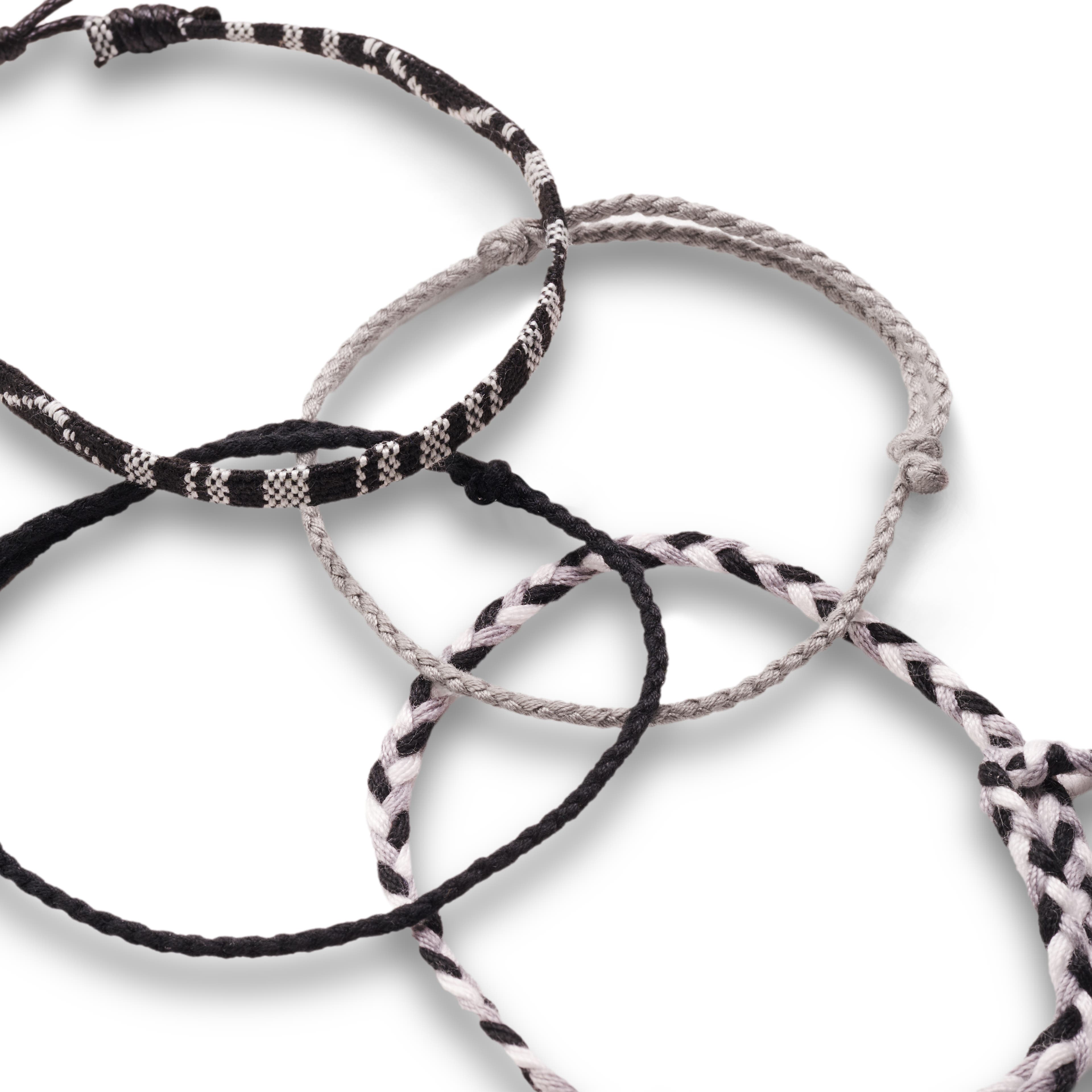 Czarno-biała tekstylna bransoletka surferska - 6