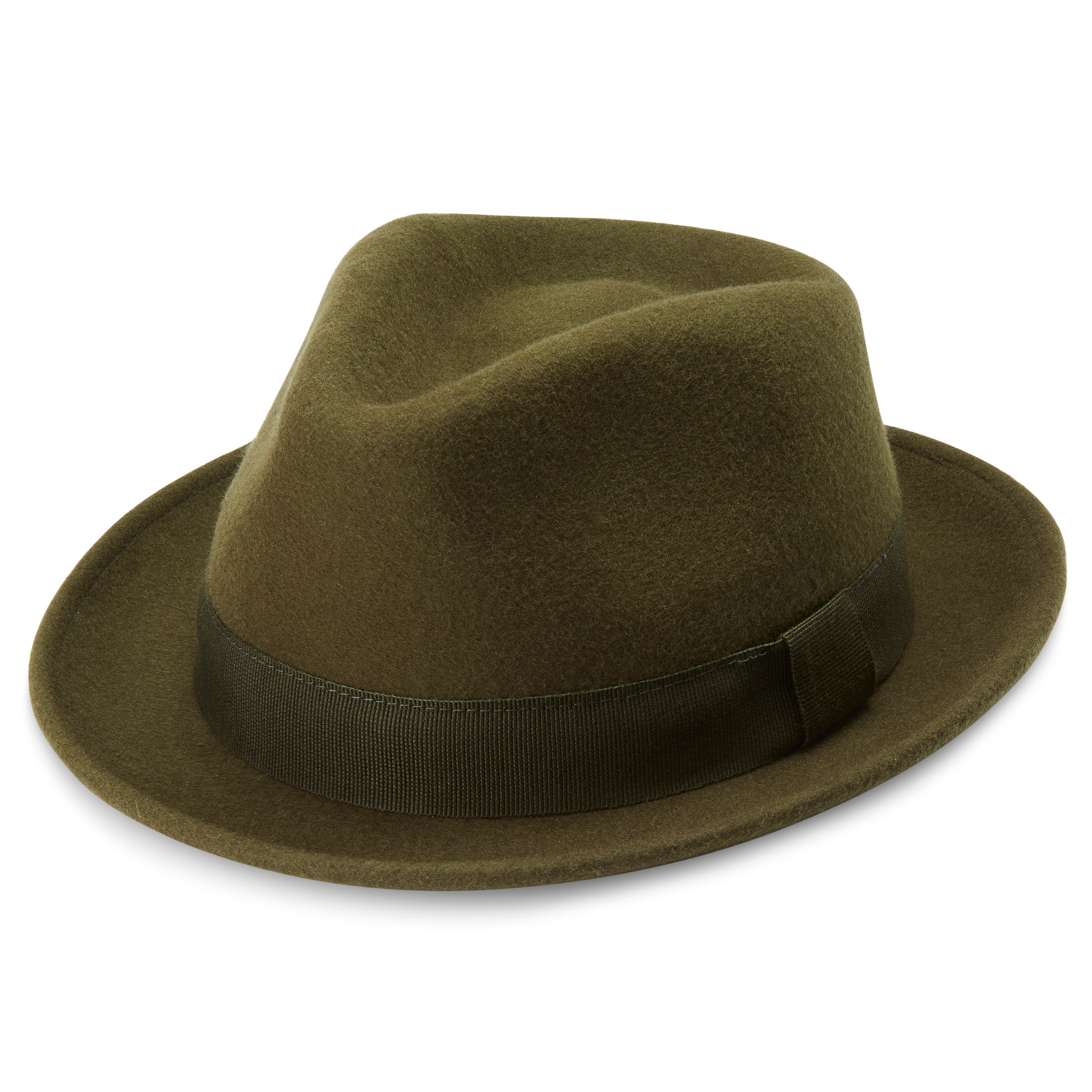 Moda, Olive Green Wool Trilby Hat, In stock!