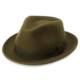 Moda | Olive Green Wool Fedora Hat