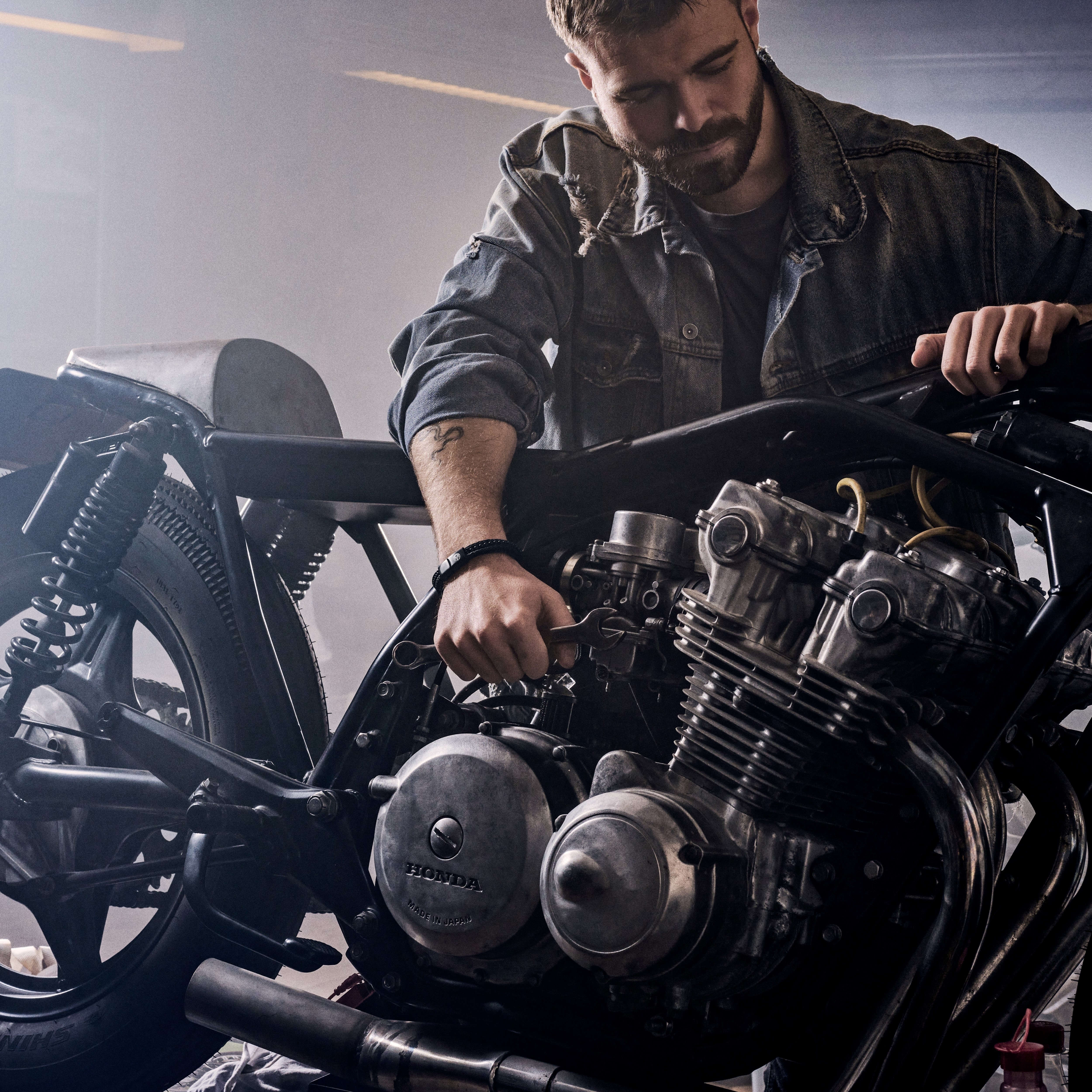 Pulsera de cuero y ágata negra Naxos - 5