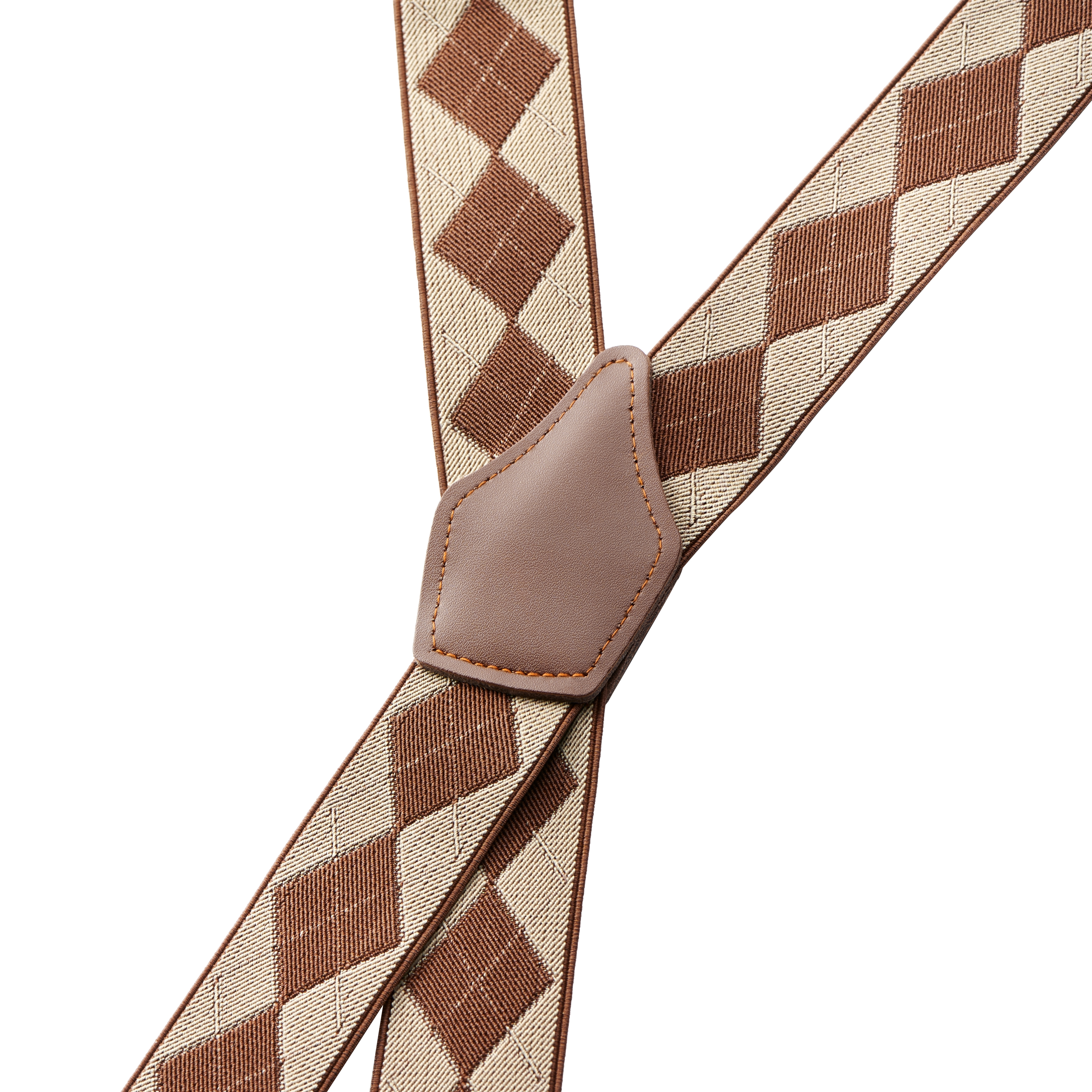 Vexel | Brown & Sand Diamond-Patterned X-back Braces - 2