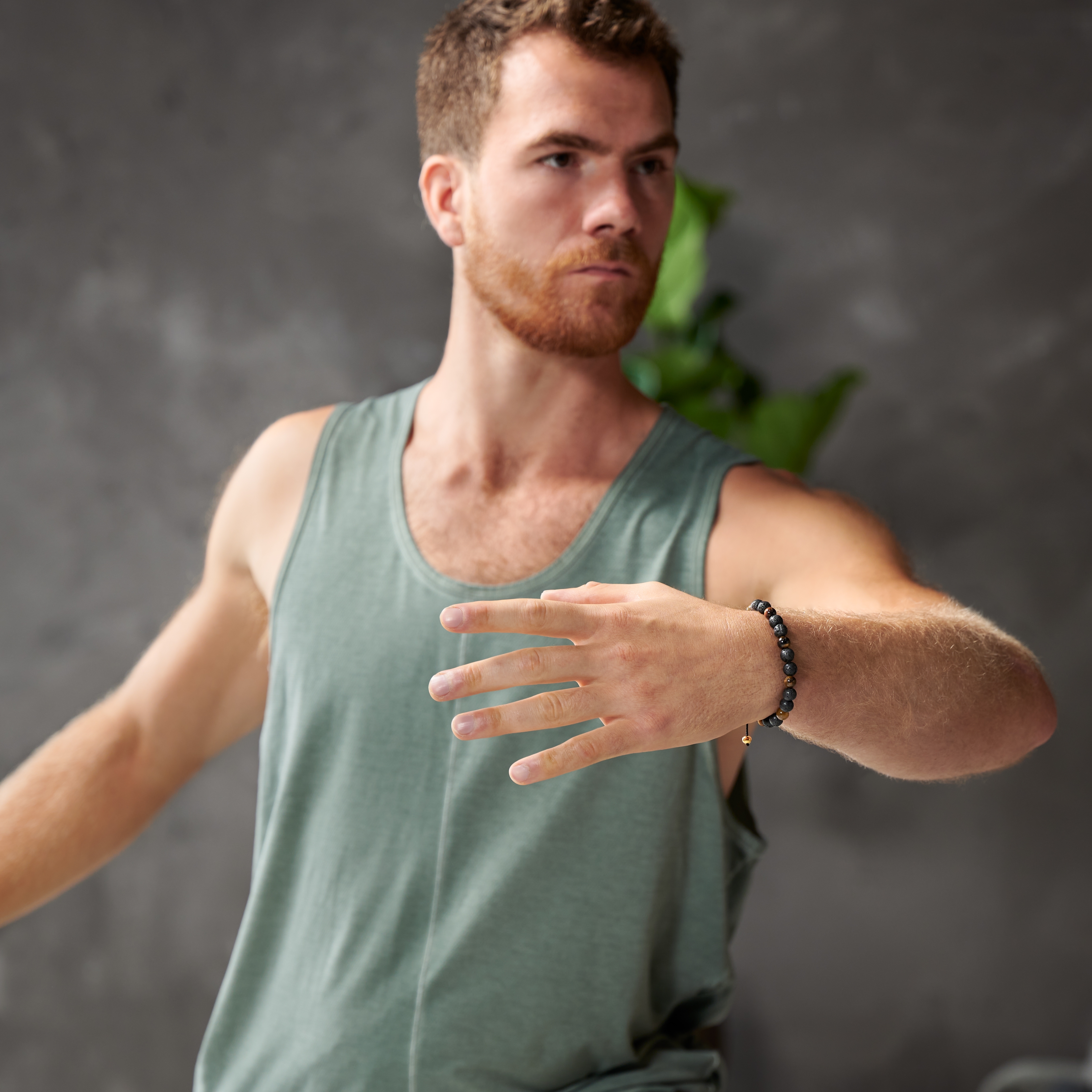 8 mm Sanatio | Bracciale con pietra occhio di tigre e lavica - 4