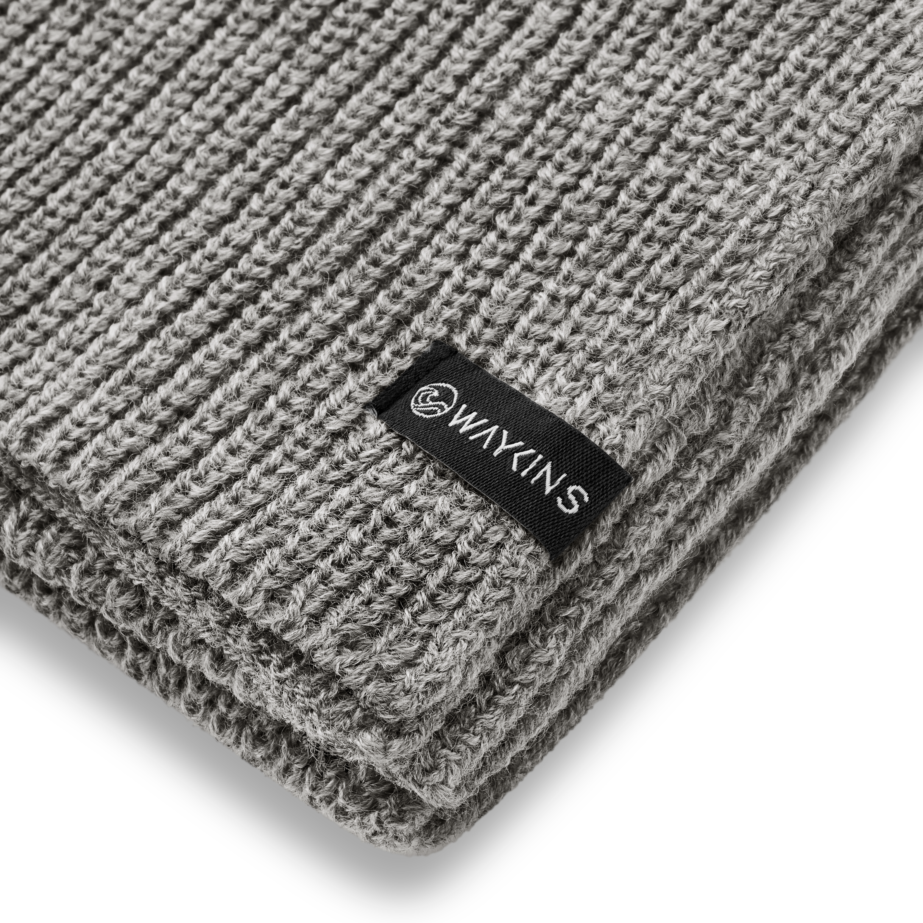 Baltic | Rebrovaný pletený akrylový šál v sivej farbe - 4