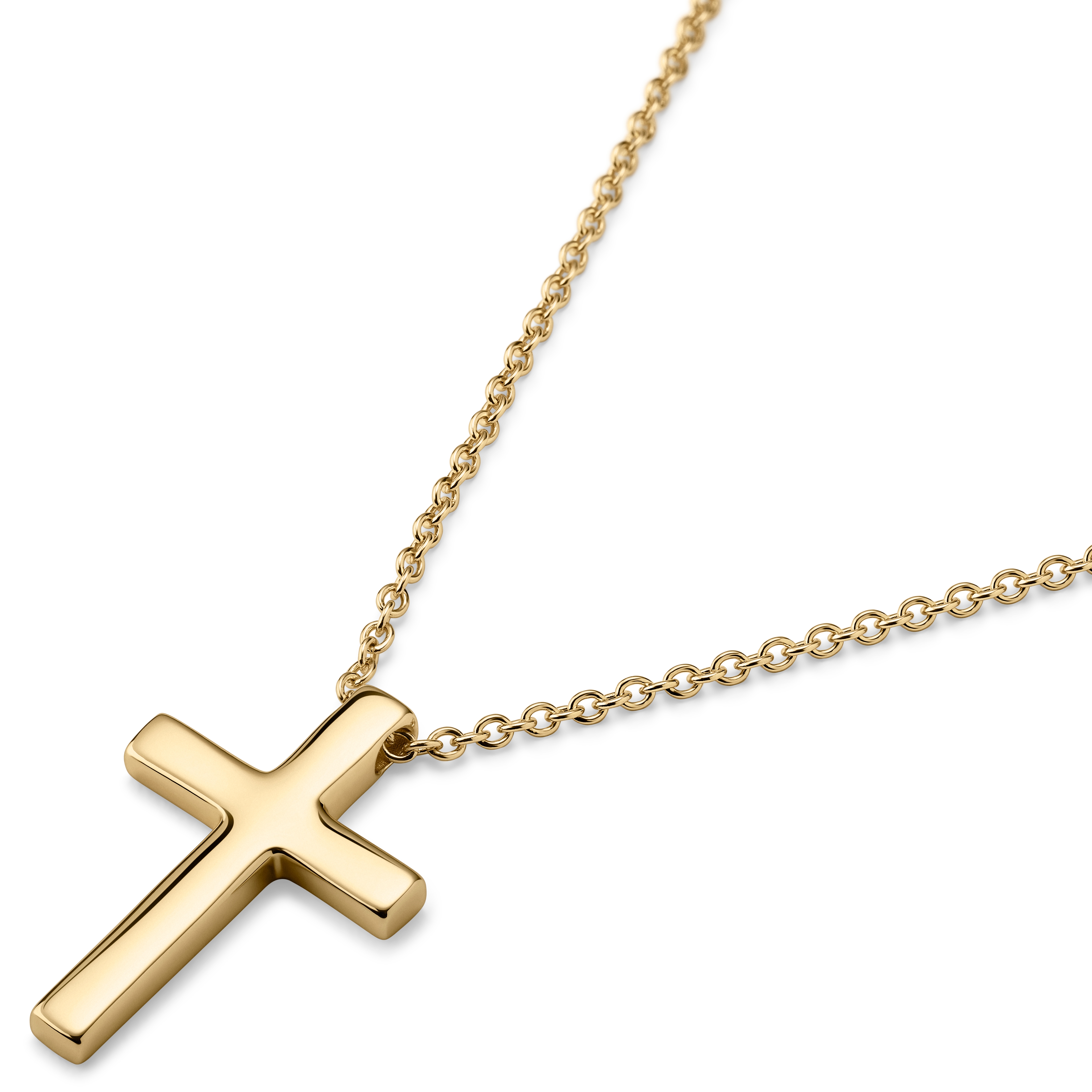 Argentia | Collier à croix en argent sterling 925 poli, plaqué or 14K - 4