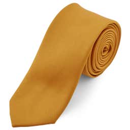 Őszies sárga egyszerű nyakkendő - 6 cm